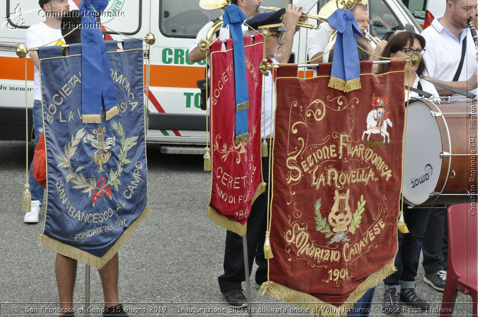 San Francesco al Campo 15 Giugno 2019 - Inaugurazione Elisosta abilitata anche al Volo Notturno - Croce Rossa Italiana - Comitato Regionale del Piemonte