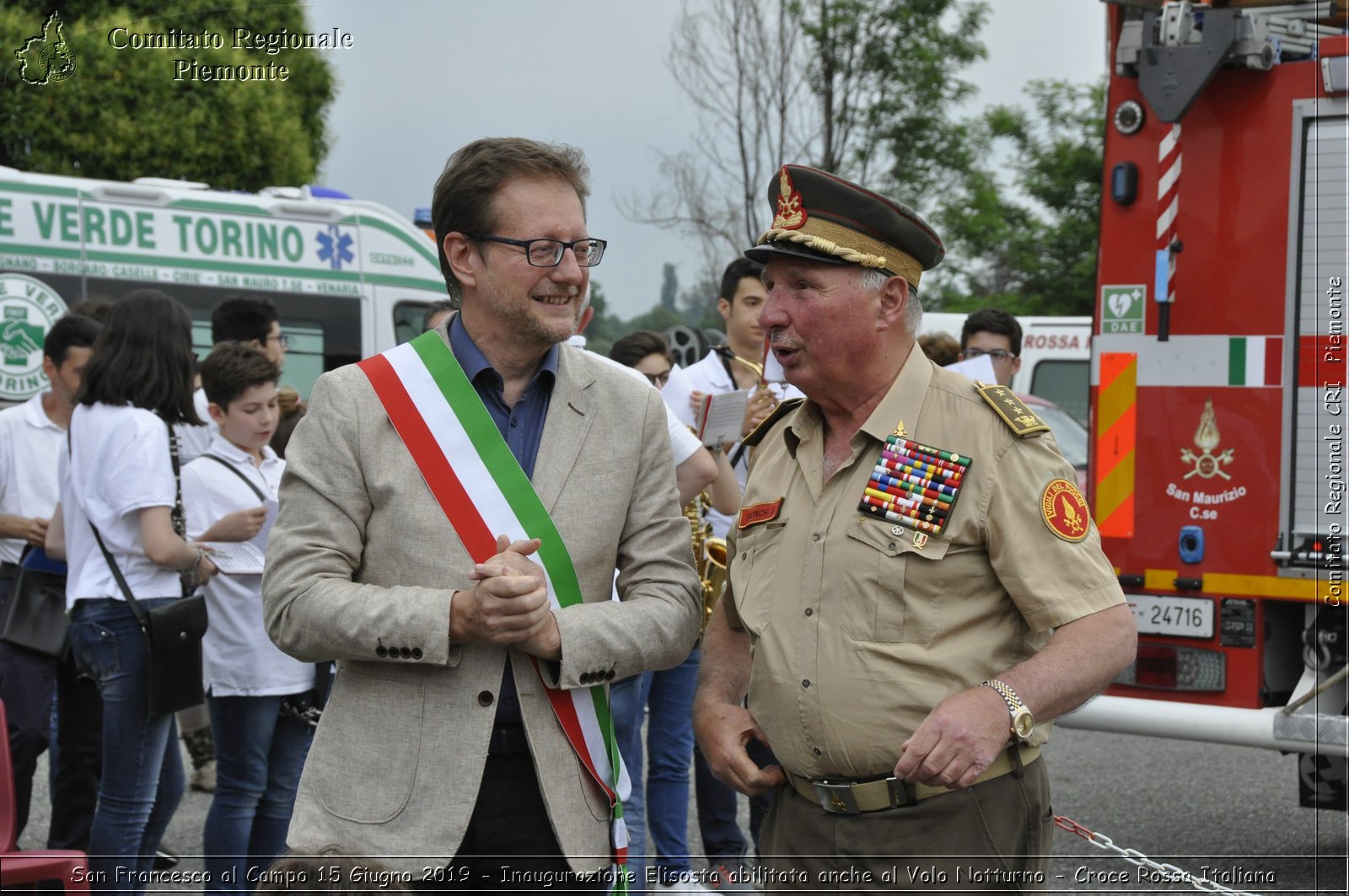 San Francesco al Campo 15 Giugno 2019 - Inaugurazione Elisosta abilitata anche al Volo Notturno - Croce Rossa Italiana - Comitato Regionale del Piemonte