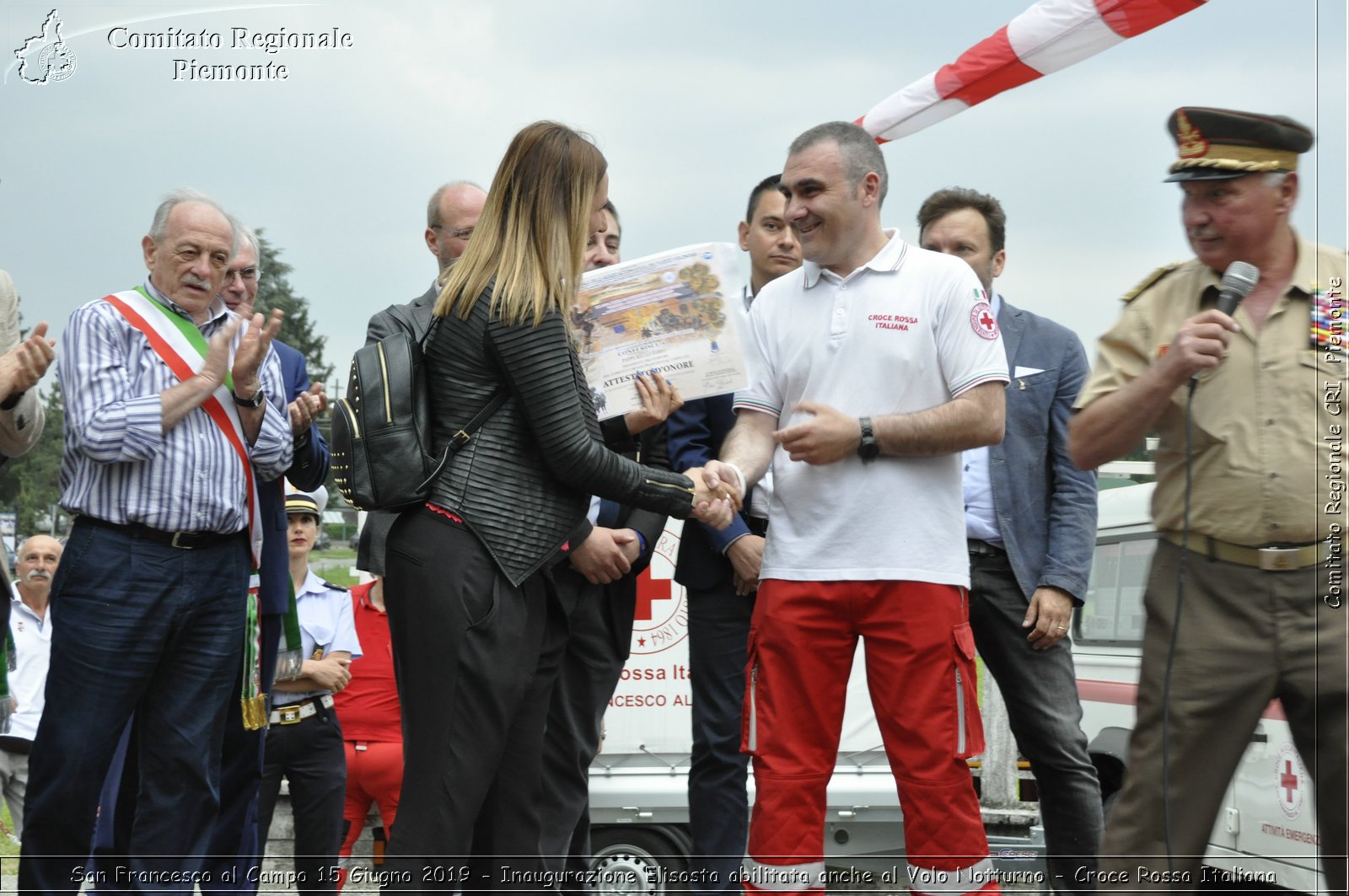 San Francesco al Campo 15 Giugno 2019 - Inaugurazione Elisosta abilitata anche al Volo Notturno - Croce Rossa Italiana - Comitato Regionale del Piemonte