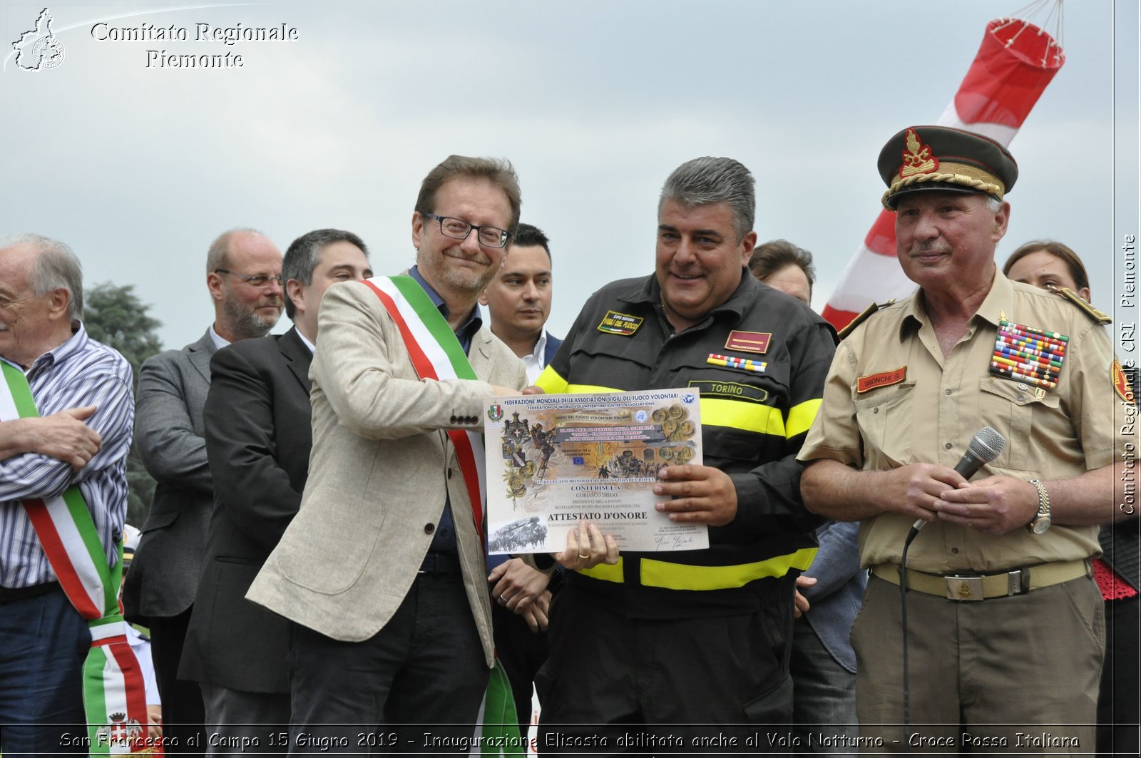 San Francesco al Campo 15 Giugno 2019 - Inaugurazione Elisosta abilitata anche al Volo Notturno - Croce Rossa Italiana - Comitato Regionale del Piemonte