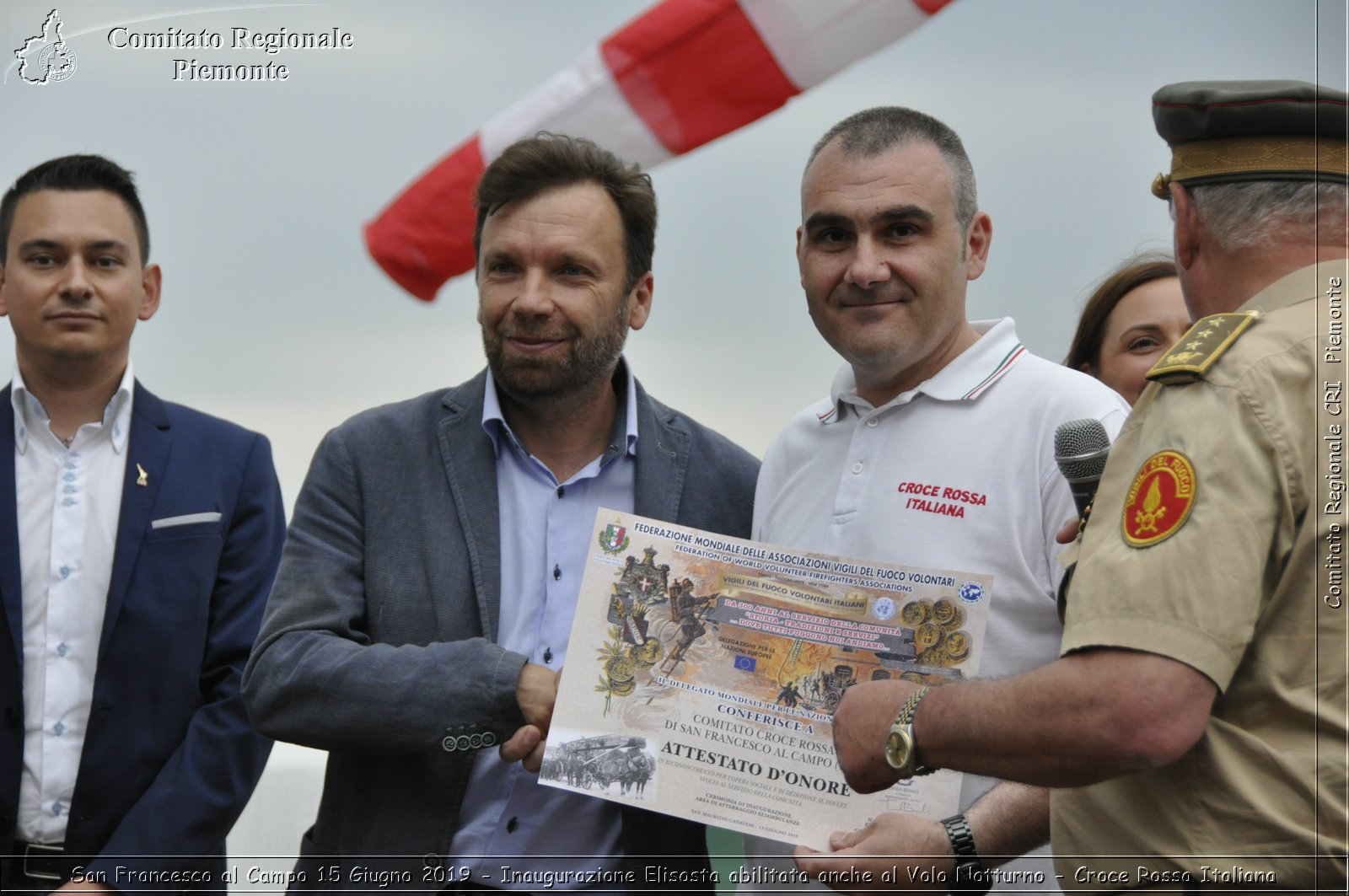 San Francesco al Campo 15 Giugno 2019 - Inaugurazione Elisosta abilitata anche al Volo Notturno - Croce Rossa Italiana - Comitato Regionale del Piemonte