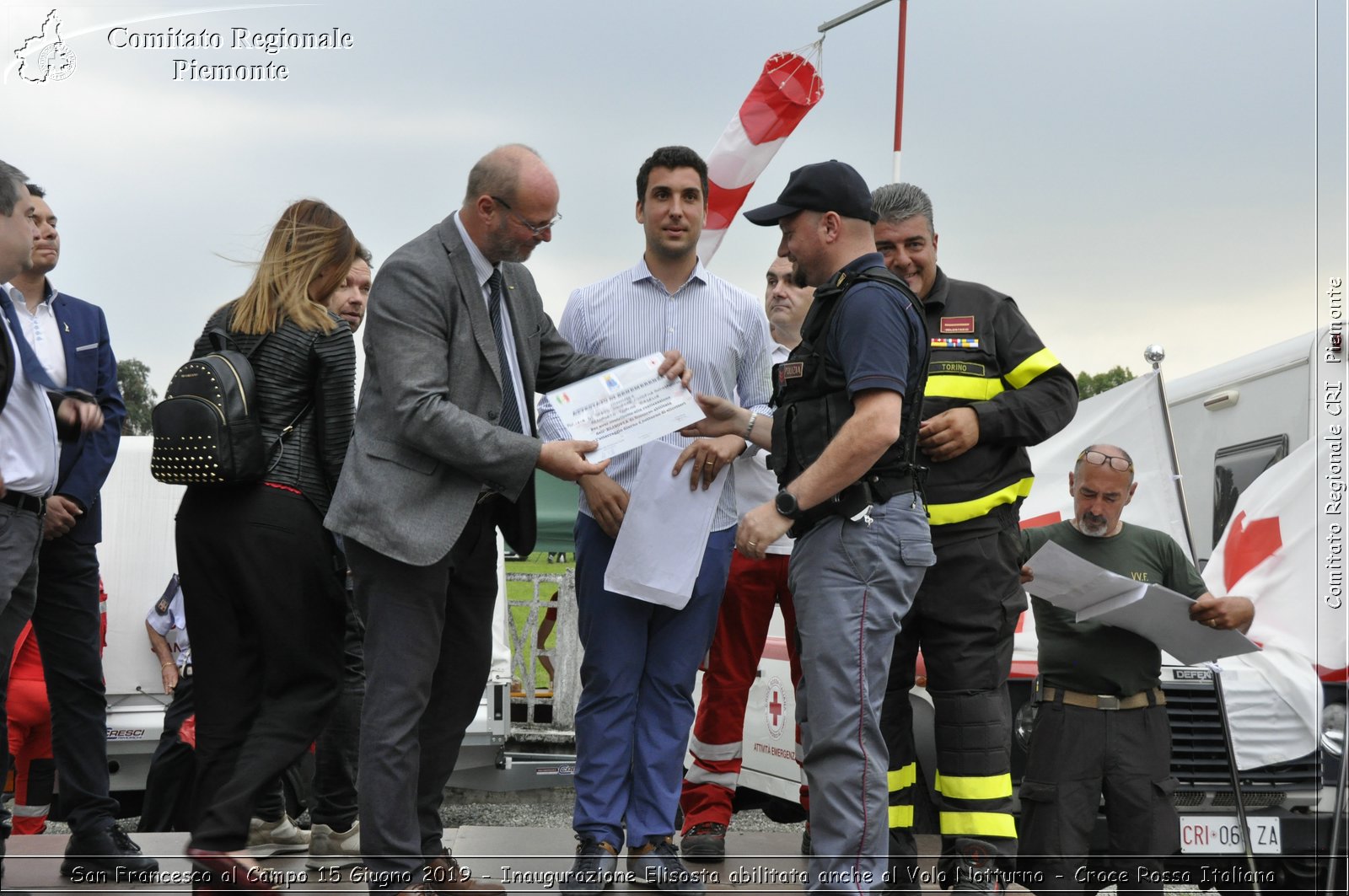 San Francesco al Campo 15 Giugno 2019 - Inaugurazione Elisosta abilitata anche al Volo Notturno - Croce Rossa Italiana - Comitato Regionale del Piemonte