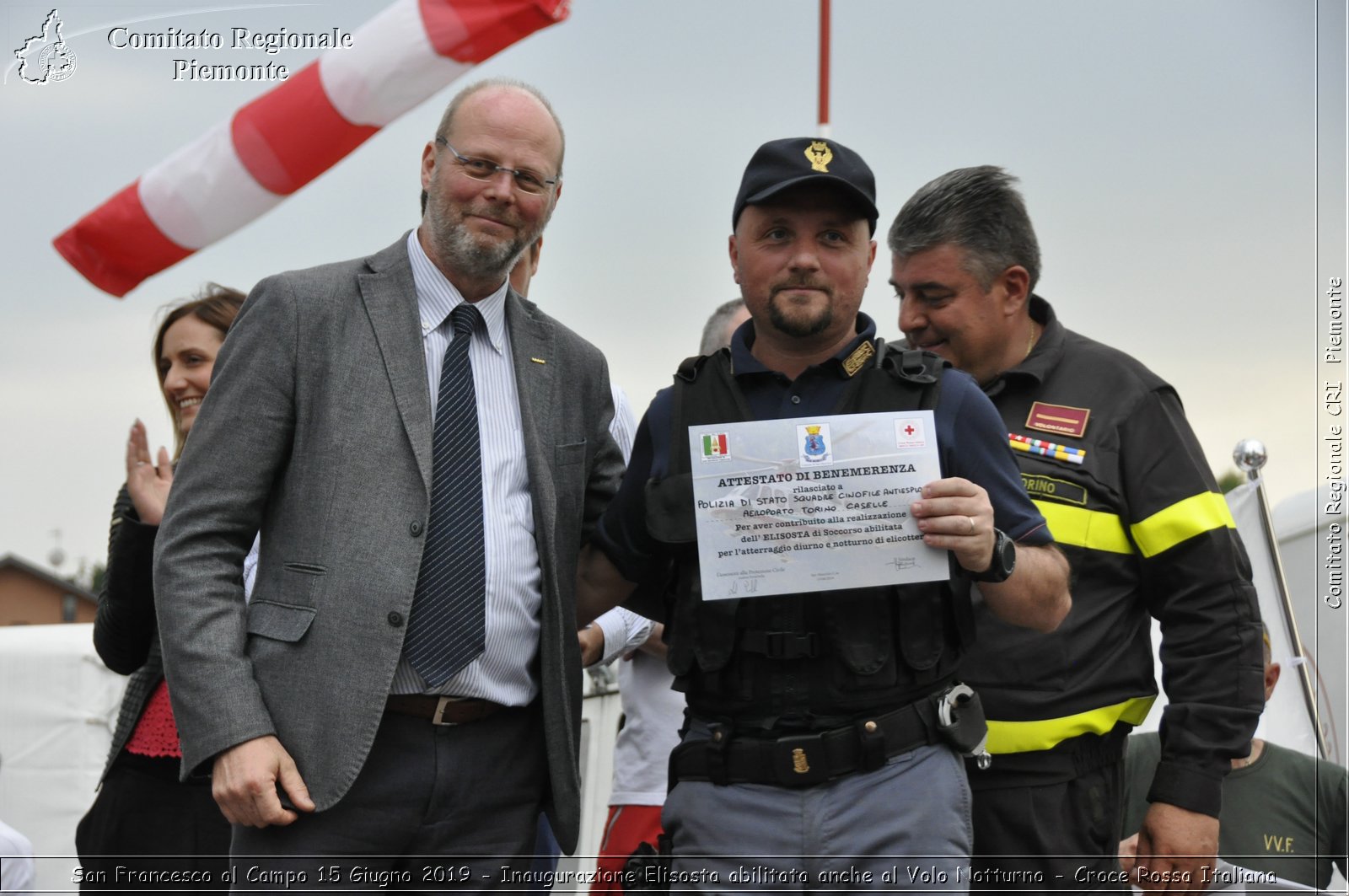 San Francesco al Campo 15 Giugno 2019 - Inaugurazione Elisosta abilitata anche al Volo Notturno - Croce Rossa Italiana - Comitato Regionale del Piemonte