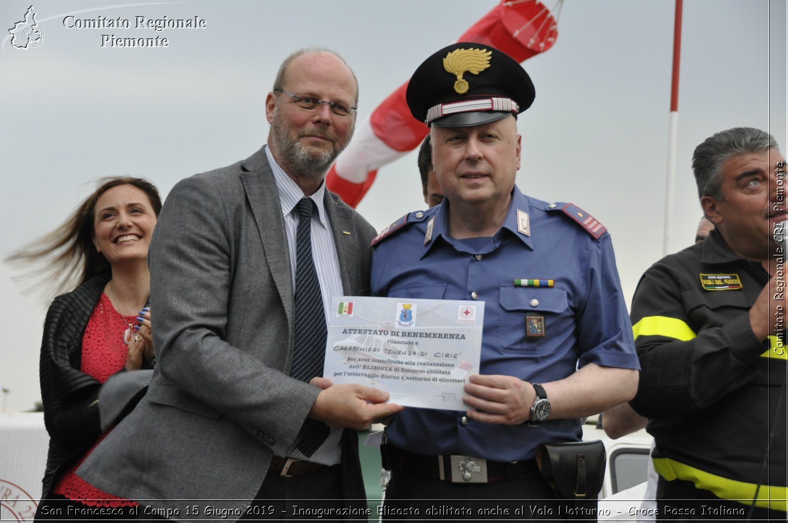 San Francesco al Campo 15 Giugno 2019 - Inaugurazione Elisosta abilitata anche al Volo Notturno - Croce Rossa Italiana - Comitato Regionale del Piemonte