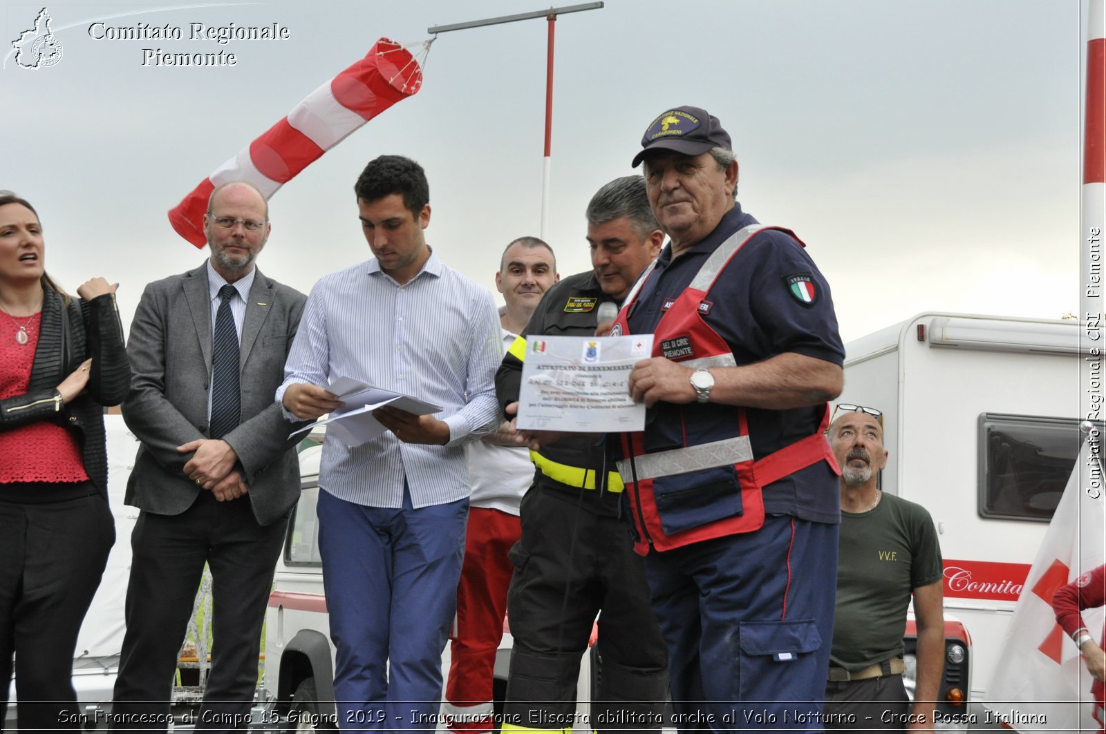 San Francesco al Campo 15 Giugno 2019 - Inaugurazione Elisosta abilitata anche al Volo Notturno - Croce Rossa Italiana - Comitato Regionale del Piemonte