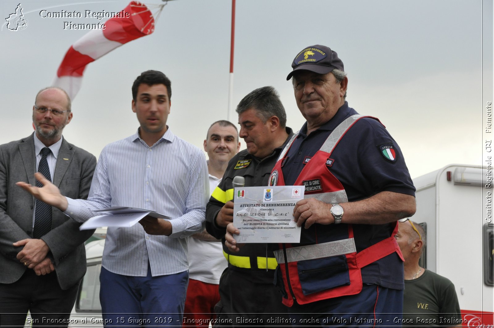 San Francesco al Campo 15 Giugno 2019 - Inaugurazione Elisosta abilitata anche al Volo Notturno - Croce Rossa Italiana - Comitato Regionale del Piemonte