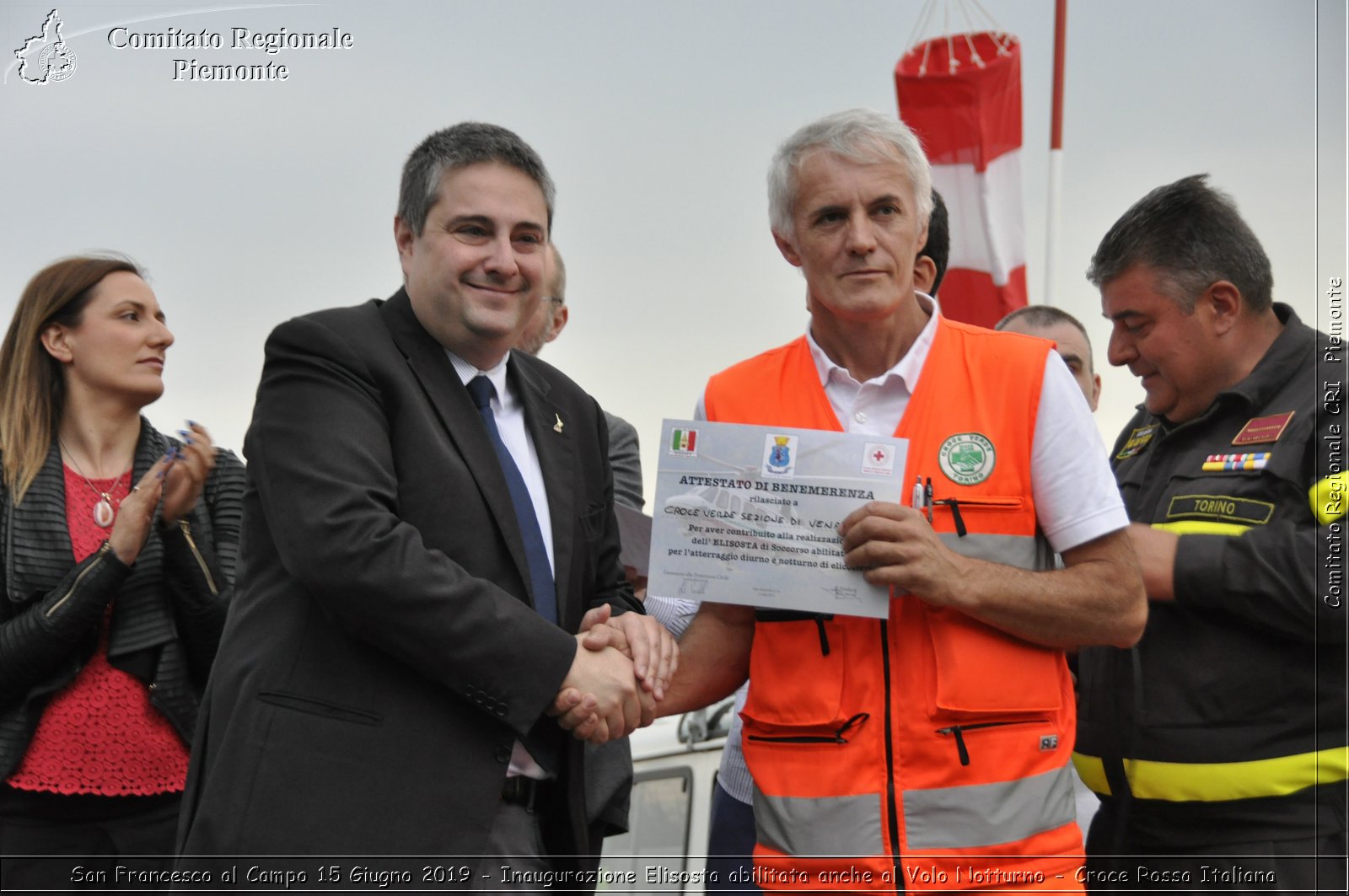 San Francesco al Campo 15 Giugno 2019 - Inaugurazione Elisosta abilitata anche al Volo Notturno - Croce Rossa Italiana - Comitato Regionale del Piemonte