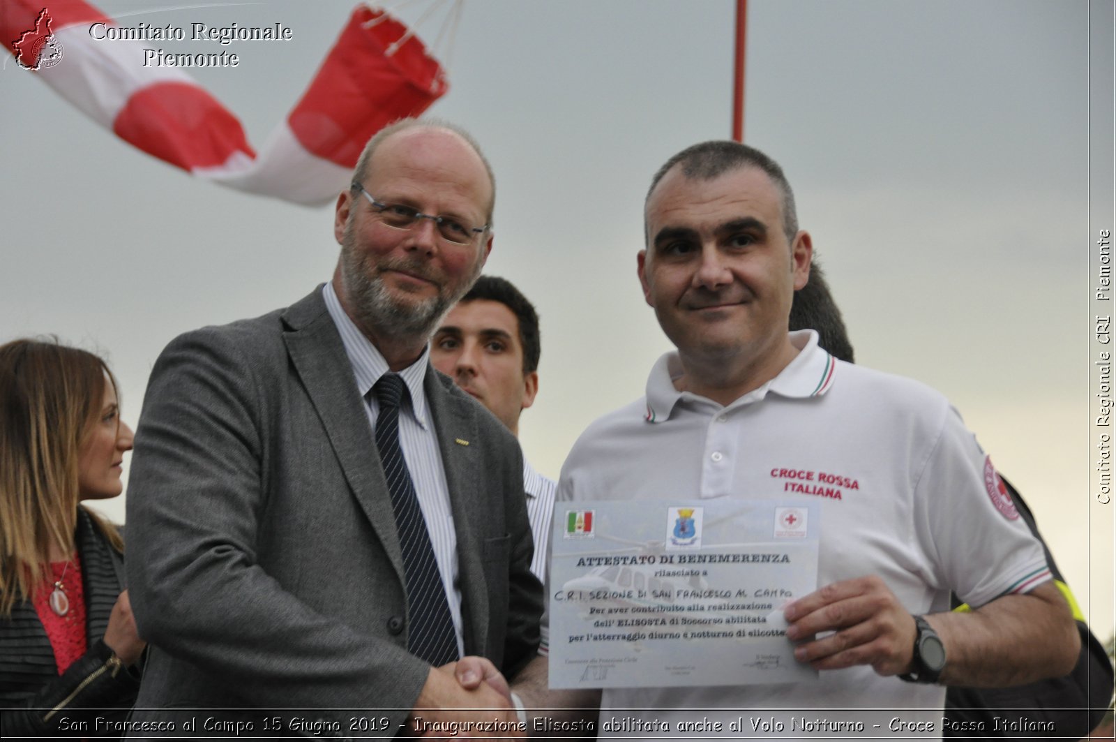 San Francesco al Campo 15 Giugno 2019 - Inaugurazione Elisosta abilitata anche al Volo Notturno - Croce Rossa Italiana - Comitato Regionale del Piemonte