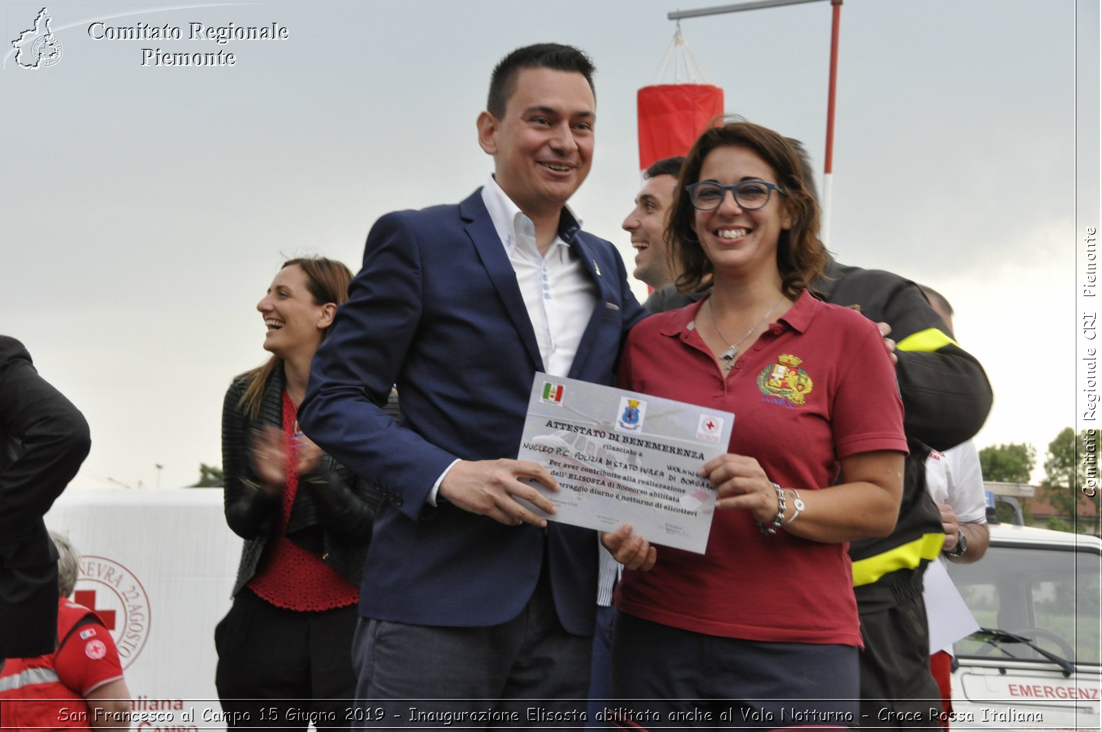 San Francesco al Campo 15 Giugno 2019 - Inaugurazione Elisosta abilitata anche al Volo Notturno - Croce Rossa Italiana - Comitato Regionale del Piemonte