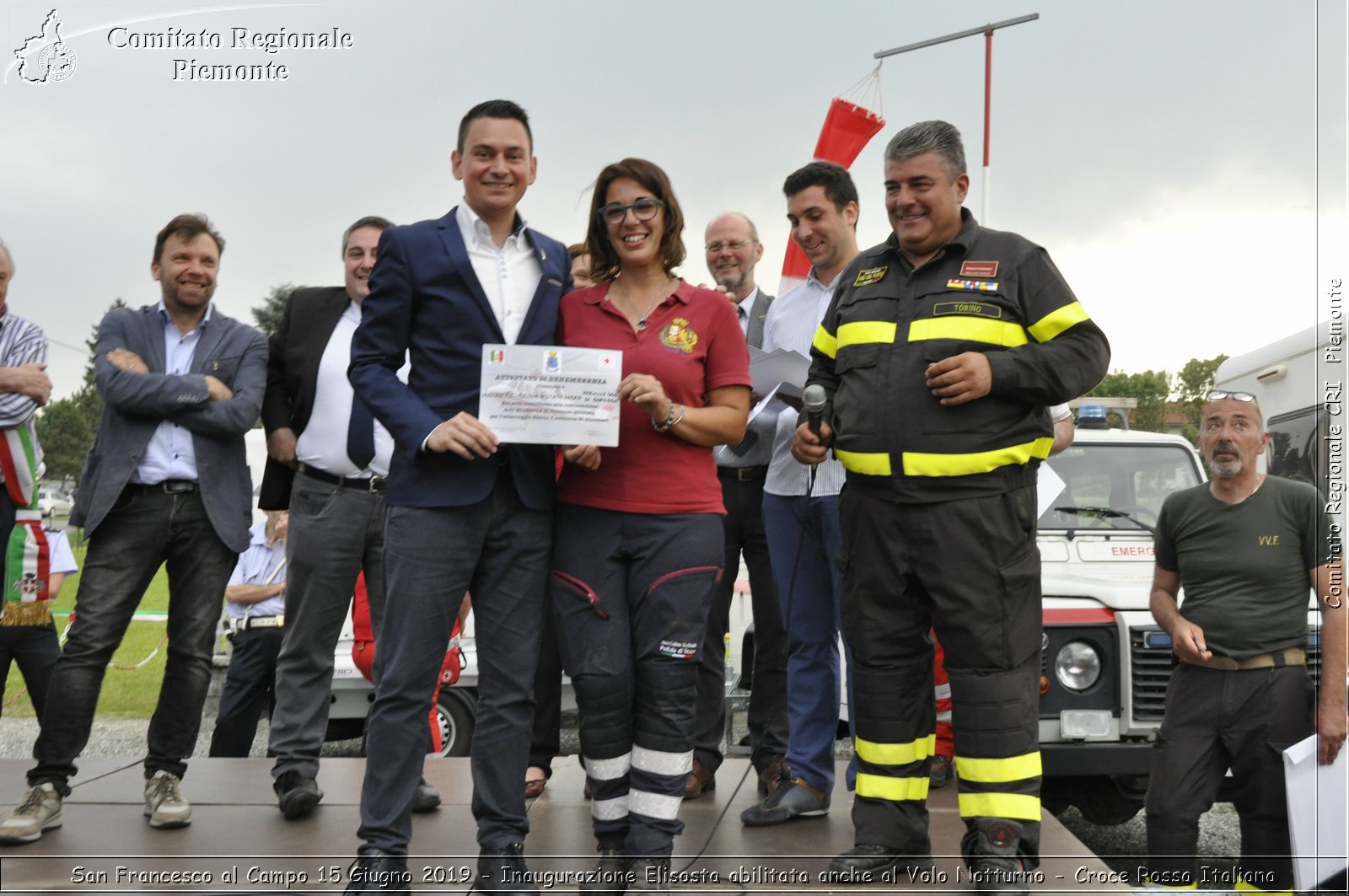 San Francesco al Campo 15 Giugno 2019 - Inaugurazione Elisosta abilitata anche al Volo Notturno - Croce Rossa Italiana - Comitato Regionale del Piemonte