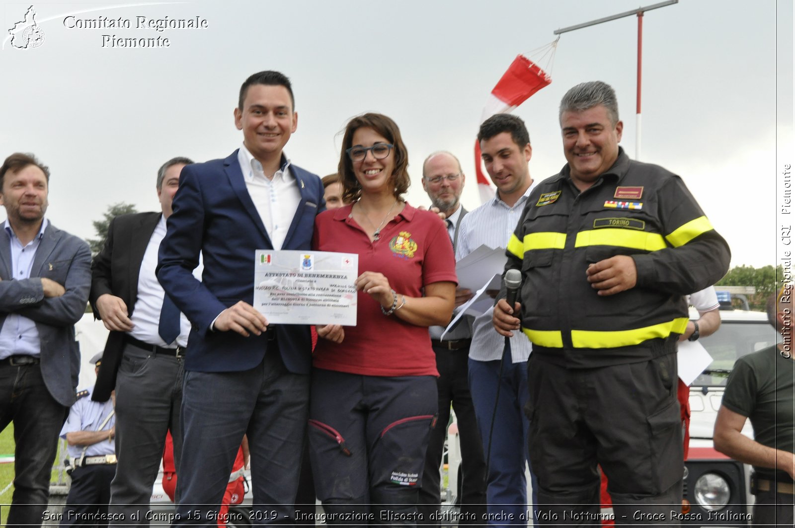 San Francesco al Campo 15 Giugno 2019 - Inaugurazione Elisosta abilitata anche al Volo Notturno - Croce Rossa Italiana - Comitato Regionale del Piemonte