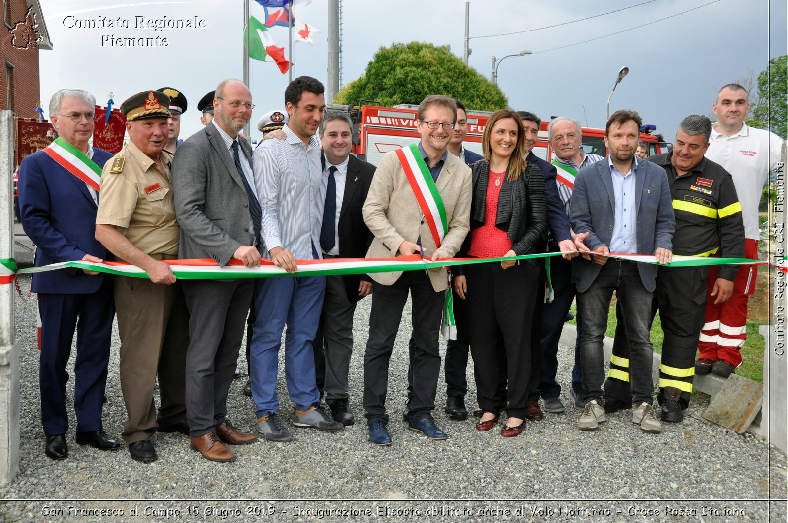 San Francesco al Campo 15 Giugno 2019 - Inaugurazione Elisosta abilitata anche al Volo Notturno - Croce Rossa Italiana - Comitato Regionale del Piemonte