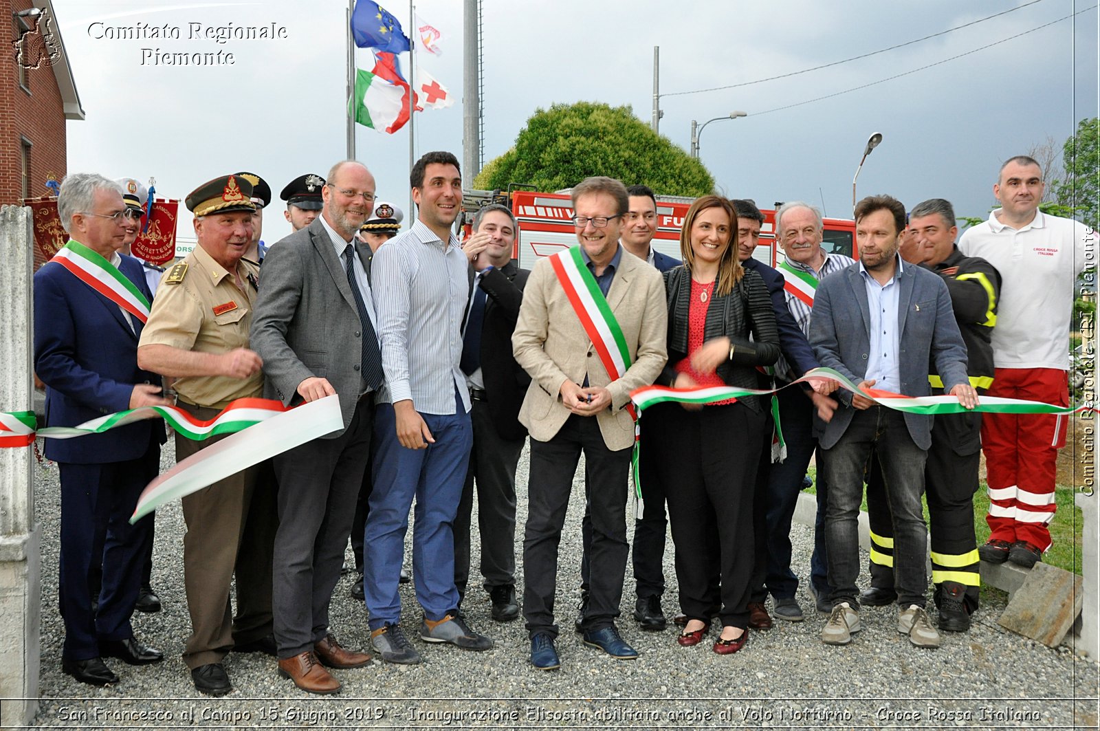 San Francesco al Campo 15 Giugno 2019 - Inaugurazione Elisosta abilitata anche al Volo Notturno - Croce Rossa Italiana - Comitato Regionale del Piemonte