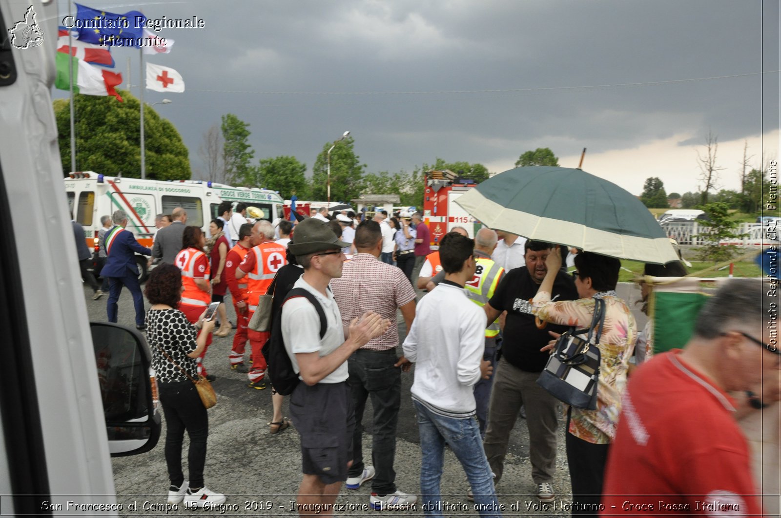 San Francesco al Campo 15 Giugno 2019 - Inaugurazione Elisosta abilitata anche al Volo Notturno - Croce Rossa Italiana - Comitato Regionale del Piemonte