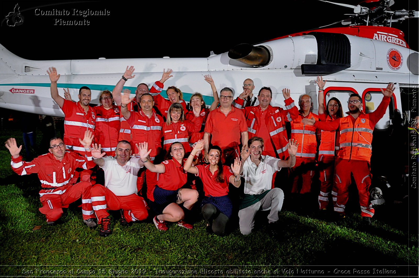 San Francesco al Campo 15 Giugno 2019 - Inaugurazione Elisosta abilitata anche al Volo Notturno - Croce Rossa Italiana - Comitato Regionale del Piemonte