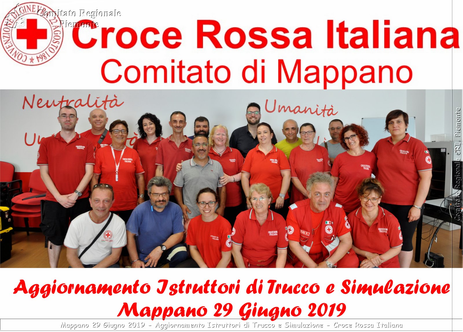 Mappano 29 Giugno 2019 - Aggiornamento Iastruttori di Trucco e Simulazione - Croce Rossa Italiana - Comitato Regionale del Piemonte