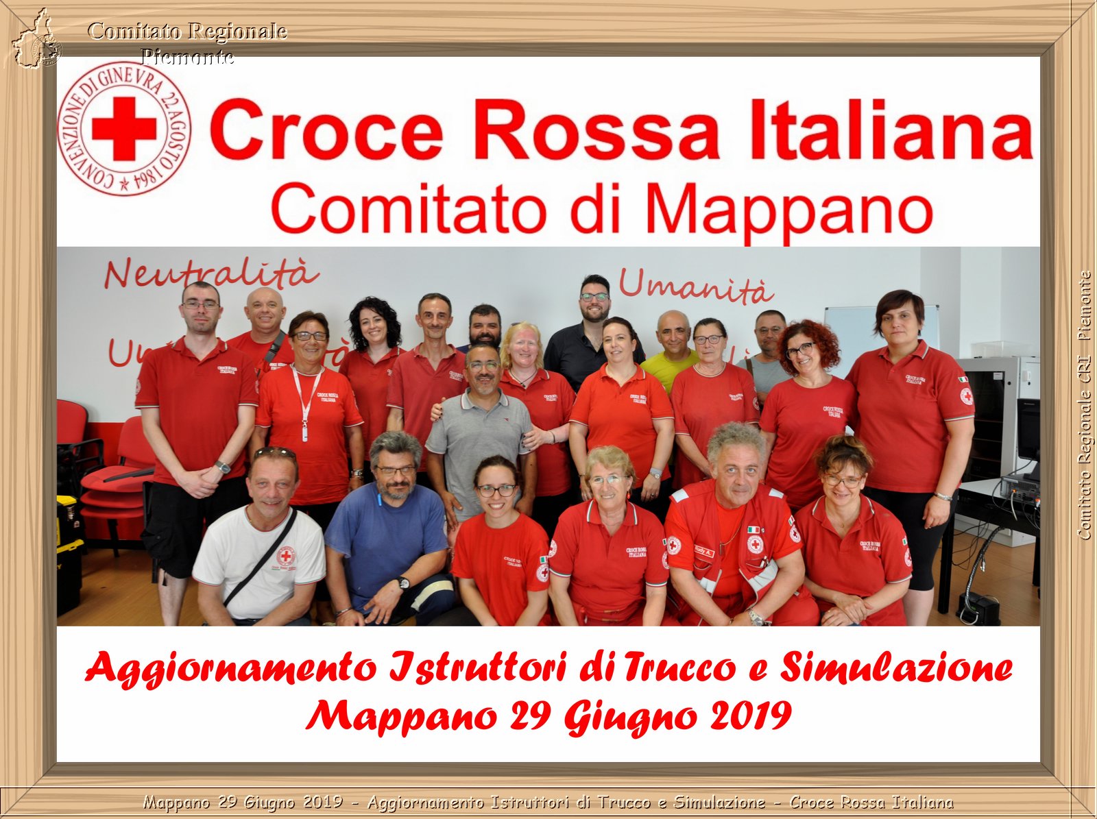 Mappano 29 Giugno 2019 - Aggiornamento Iastruttori di Trucco e Simulazione - Croce Rossa Italiana - Comitato Regionale del Piemonte