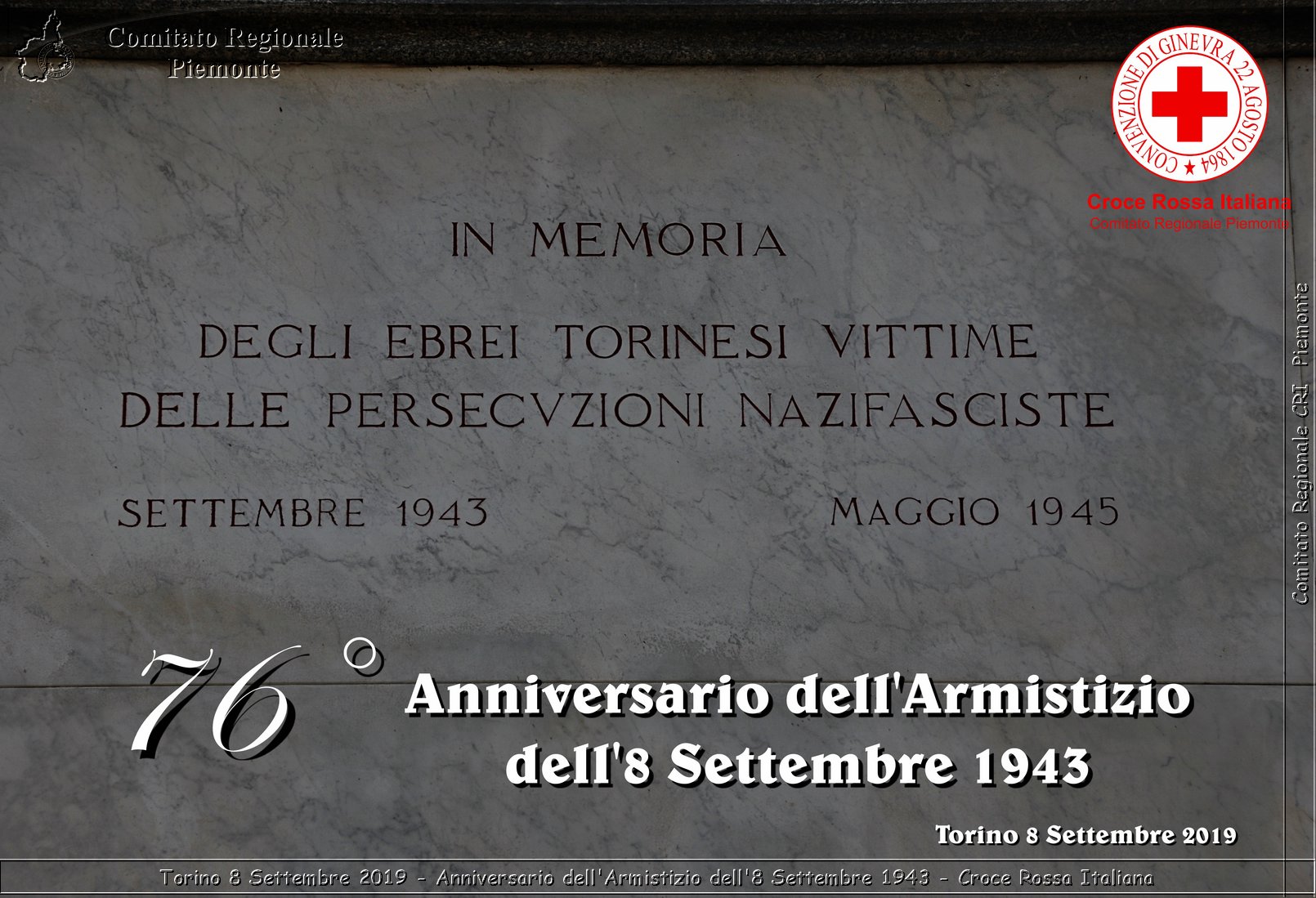 Torino 8 Settembre 2019 - Anniversario dell'Armistizio dell'8 Settembre 1943 - Croce Rossa Italiana