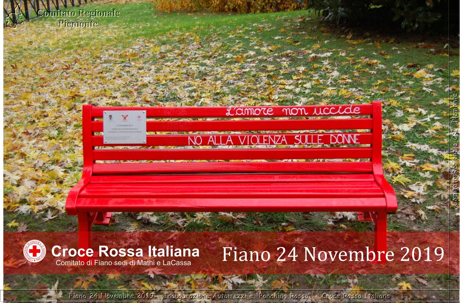 Fiano 24 Novembre 2019 - Inaugurazione Automezzi e "Panchina Rossa" - Croce Rossa Italiana