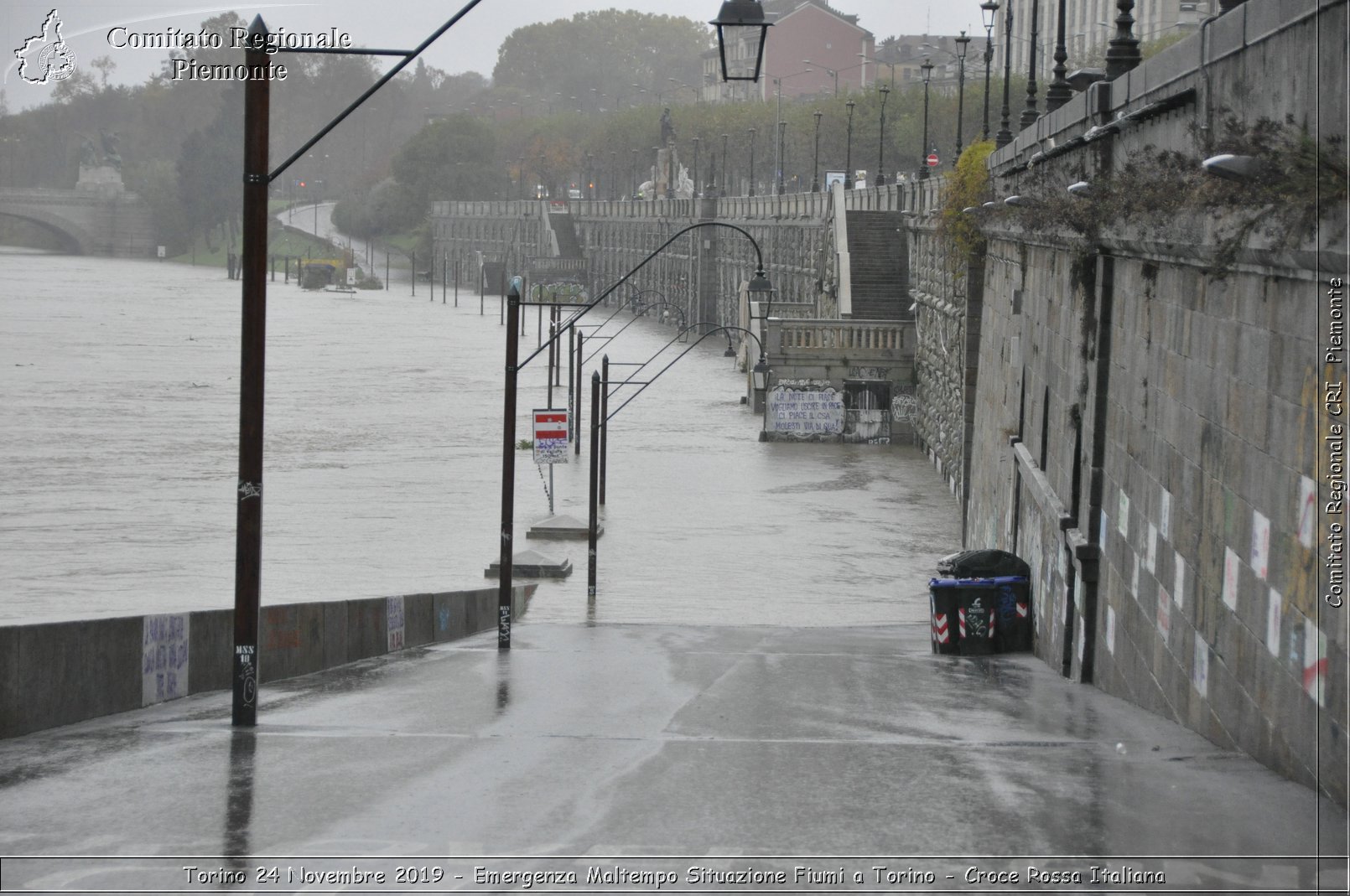 Torino 24 Novembre 2019 - Emergenza Maltempo Situazione Fiumi a Torino - Croce Rossa Italiana