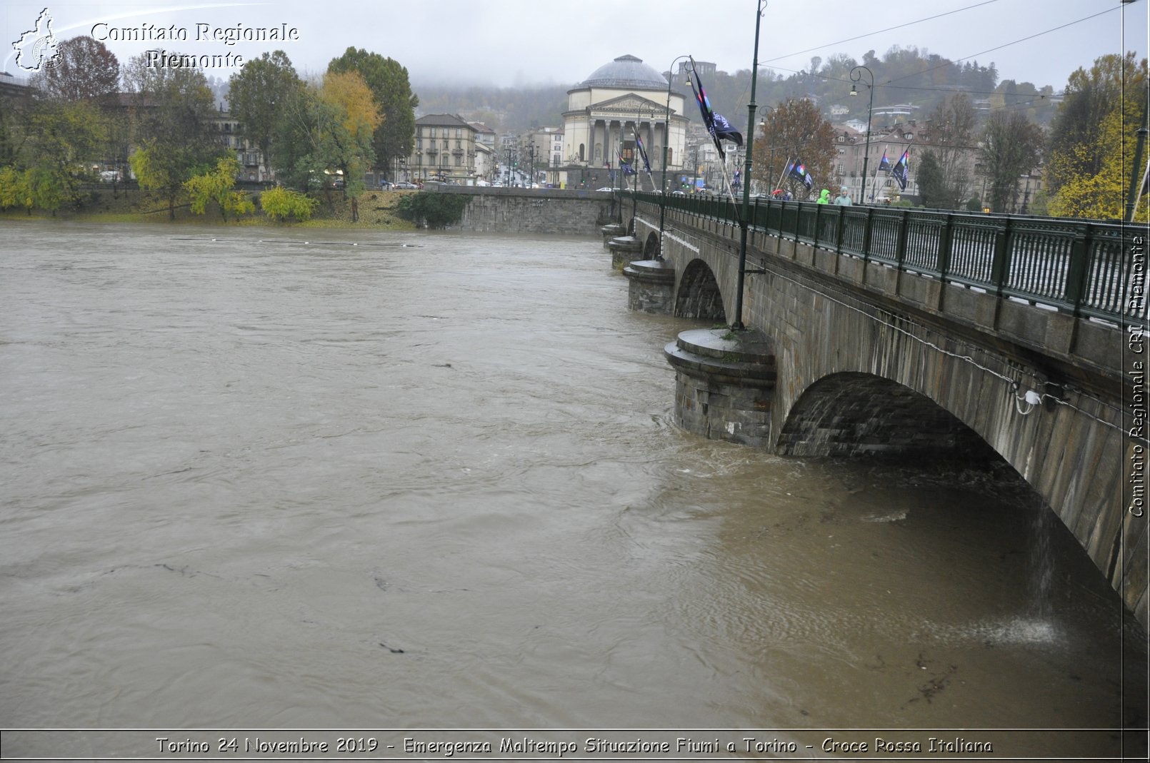 Torino 24 Novembre 2019 - Emergenza Maltempo Situazione Fiumi a Torino - Croce Rossa Italiana