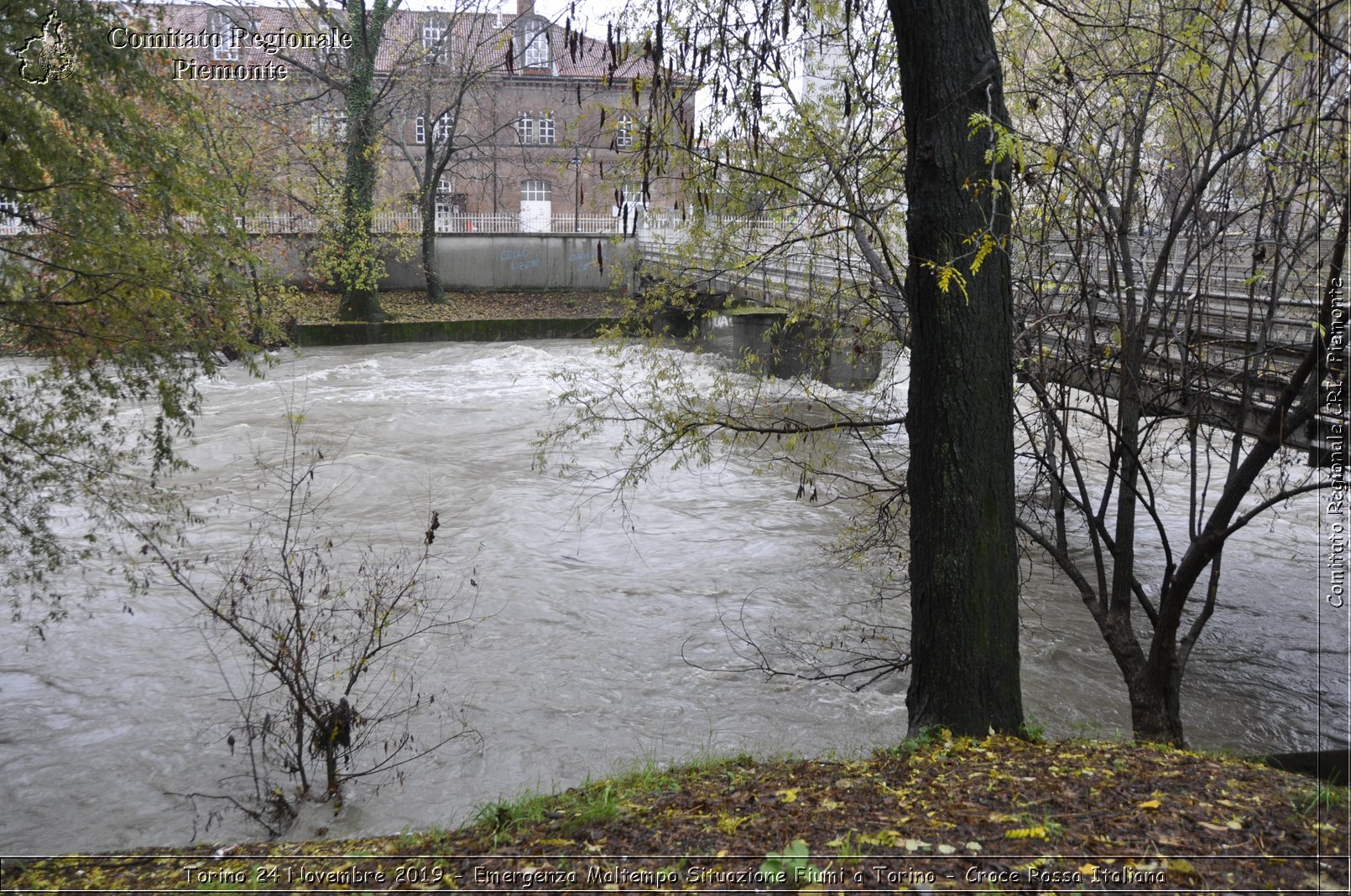 Torino 24 Novembre 2019 - Emergenza Maltempo Situazione Fiumi a Torino - Croce Rossa Italiana