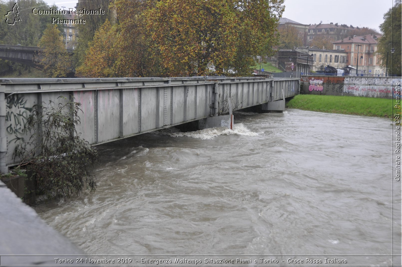 Torino 24 Novembre 2019 - Emergenza Maltempo Situazione Fiumi a Torino - Croce Rossa Italiana