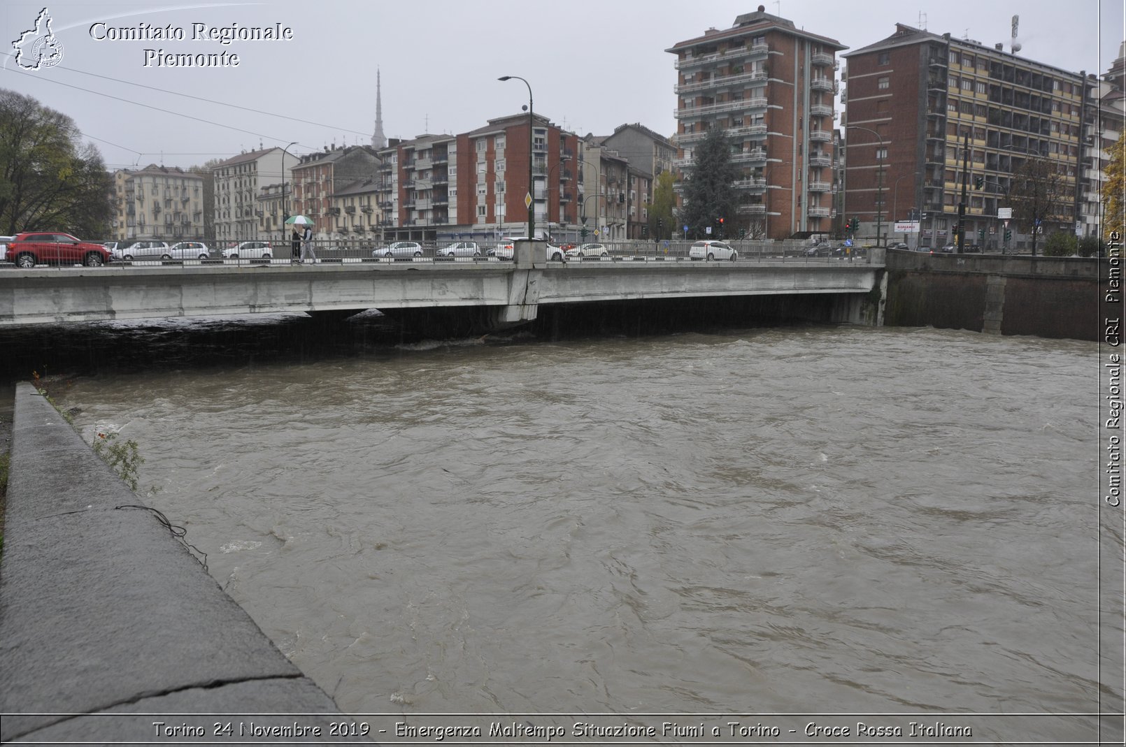 Torino 24 Novembre 2019 - Emergenza Maltempo Situazione Fiumi a Torino - Croce Rossa Italiana