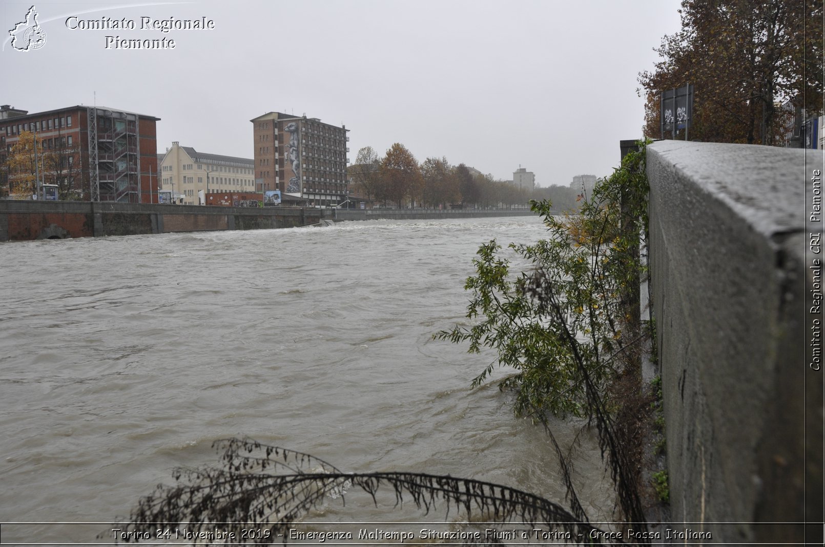 Torino 24 Novembre 2019 - Emergenza Maltempo Situazione Fiumi a Torino - Croce Rossa Italiana