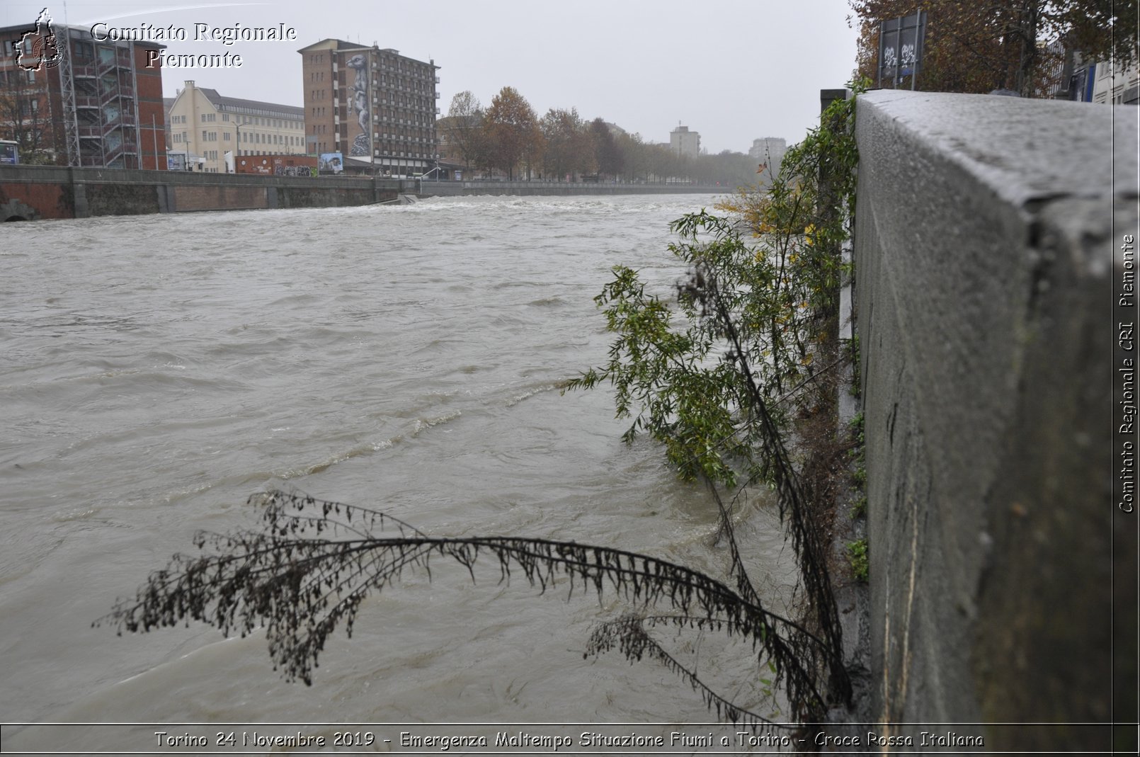 Torino 24 Novembre 2019 - Emergenza Maltempo Situazione Fiumi a Torino - Croce Rossa Italiana