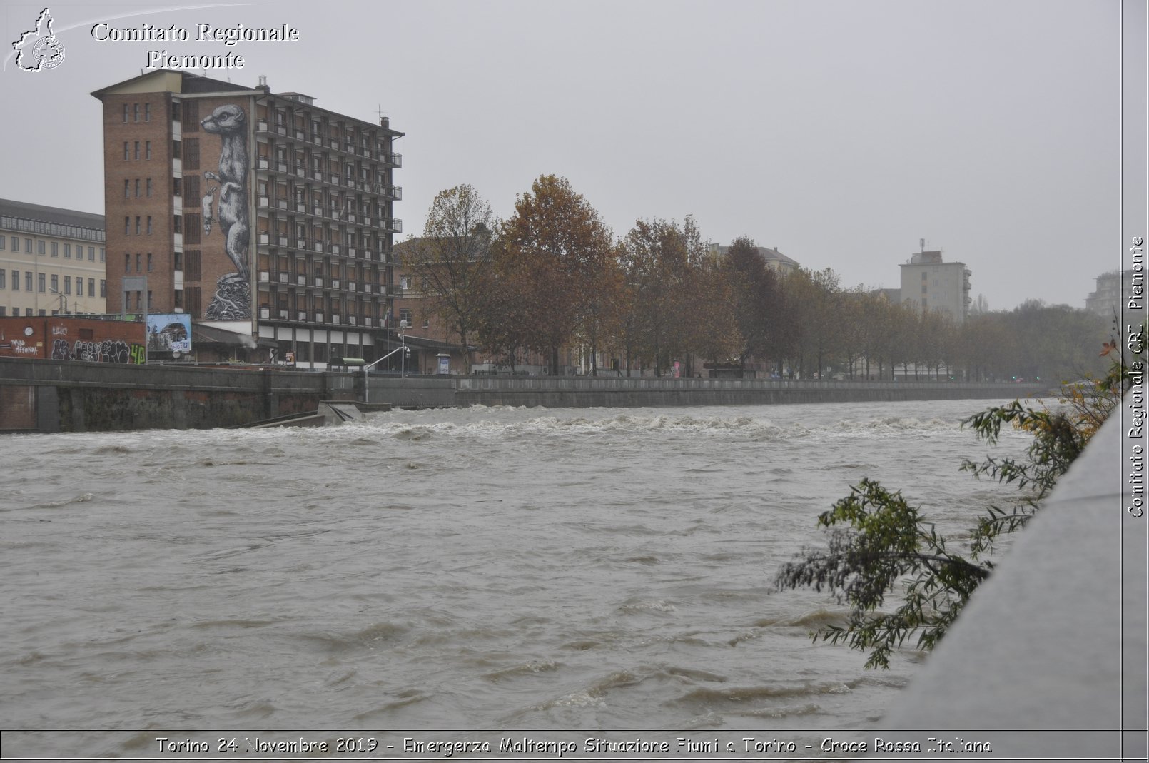 Torino 24 Novembre 2019 - Emergenza Maltempo Situazione Fiumi a Torino - Croce Rossa Italiana