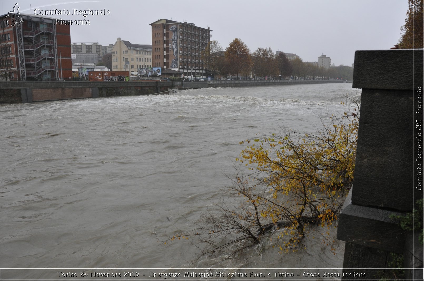 Torino 24 Novembre 2019 - Emergenza Maltempo Situazione Fiumi a Torino - Croce Rossa Italiana