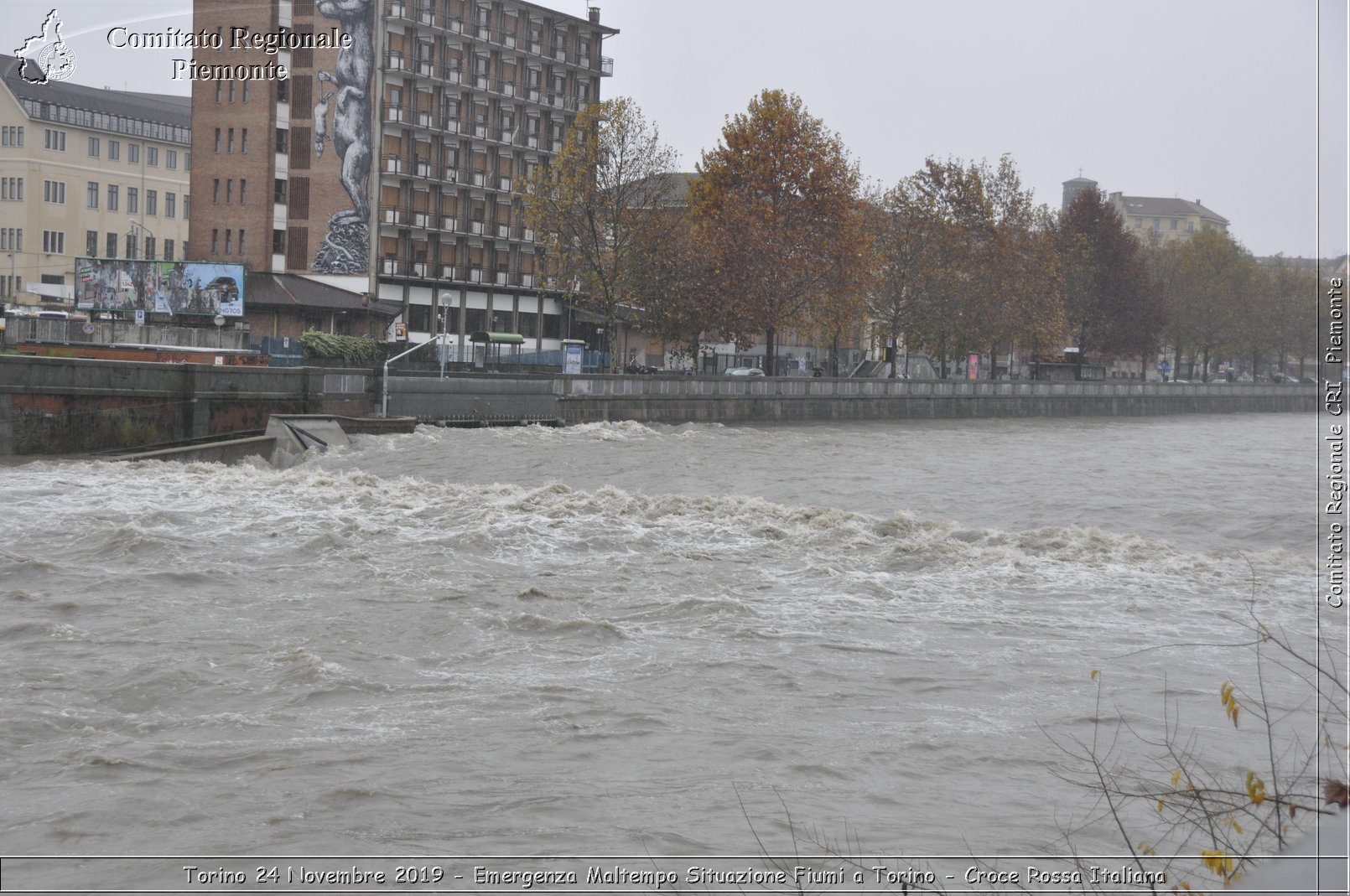 Torino 24 Novembre 2019 - Emergenza Maltempo Situazione Fiumi a Torino - Croce Rossa Italiana