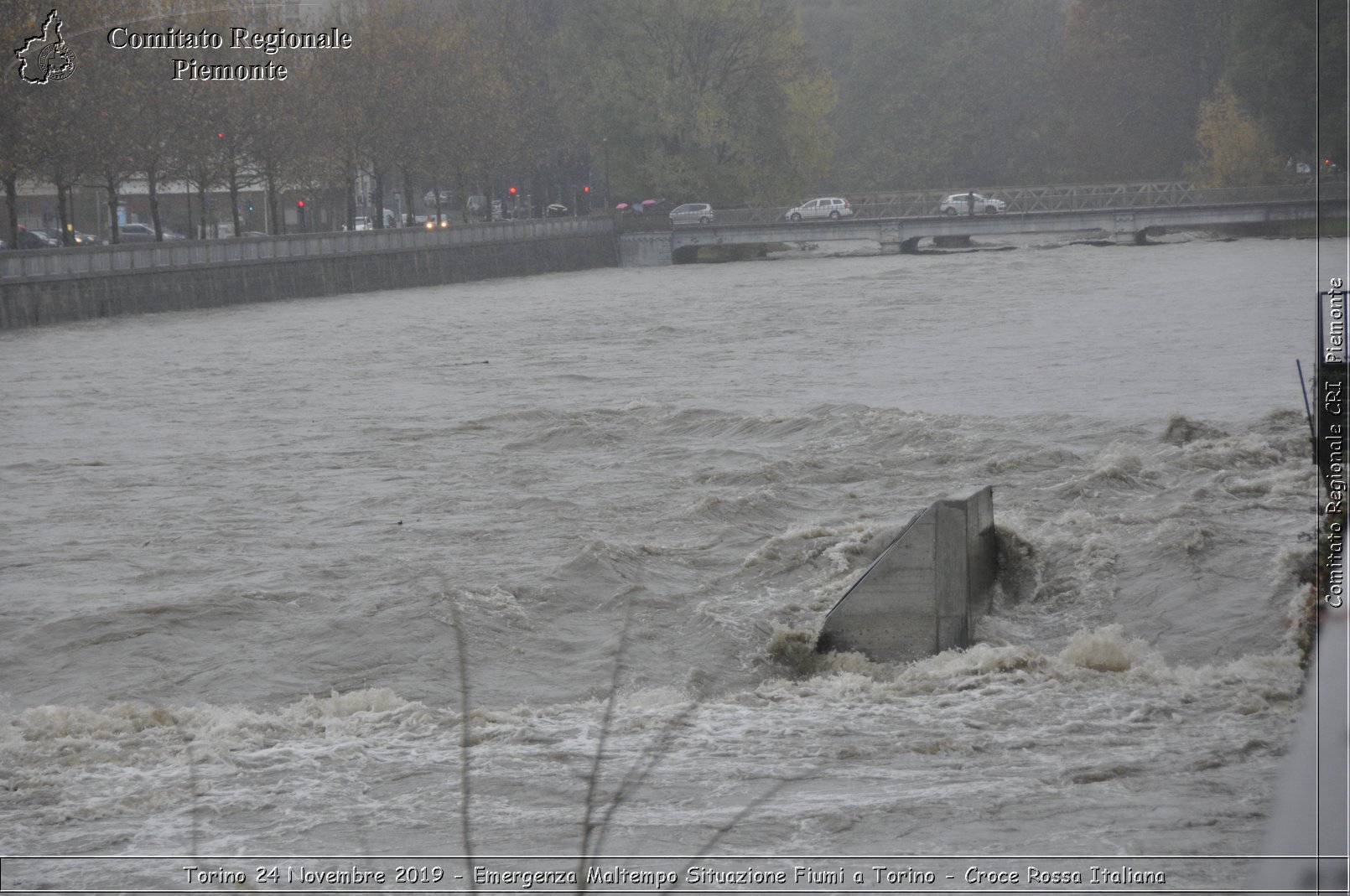 Torino 24 Novembre 2019 - Emergenza Maltempo Situazione Fiumi a Torino - Croce Rossa Italiana