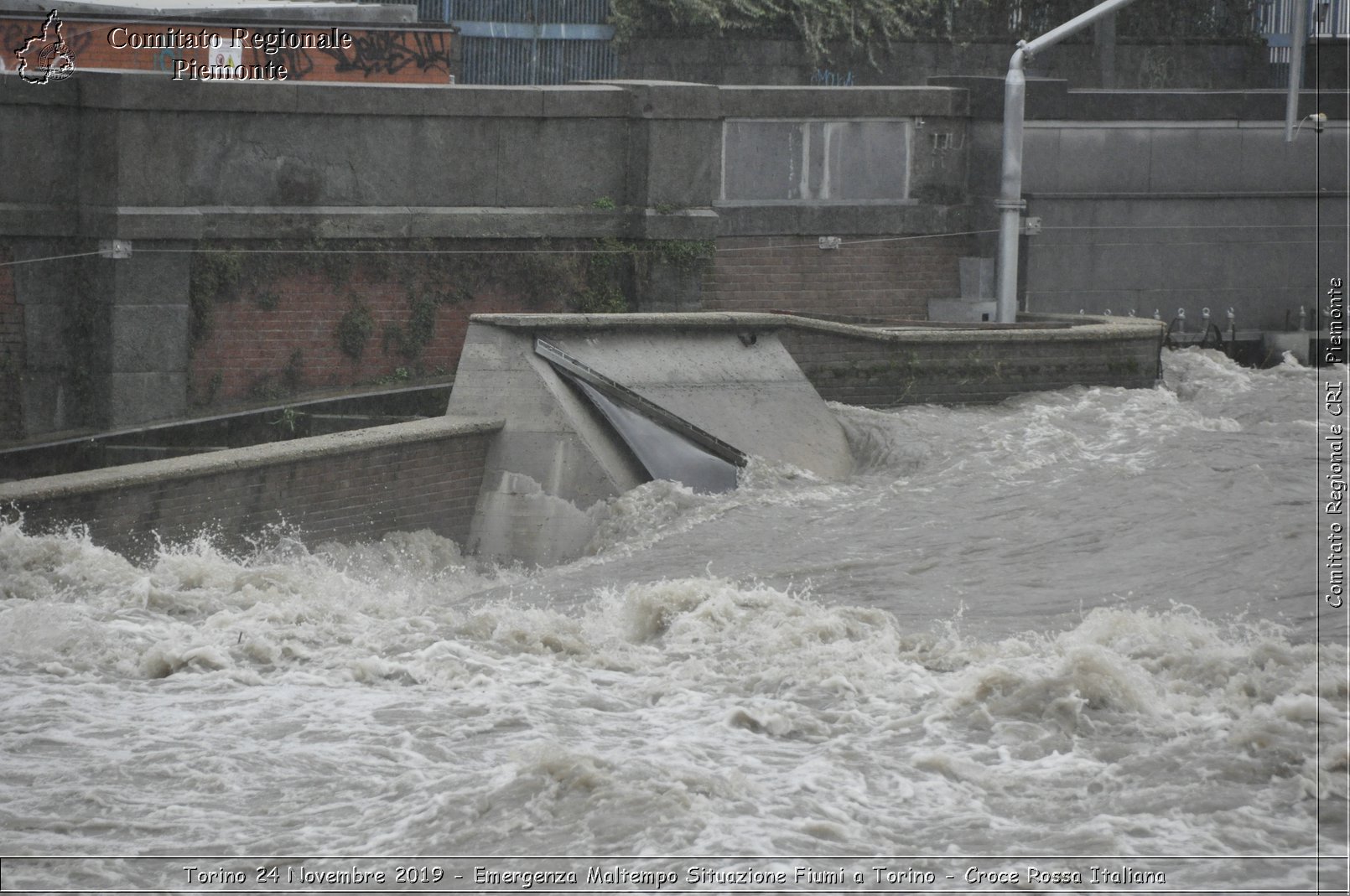 Torino 24 Novembre 2019 - Emergenza Maltempo Situazione Fiumi a Torino - Croce Rossa Italiana