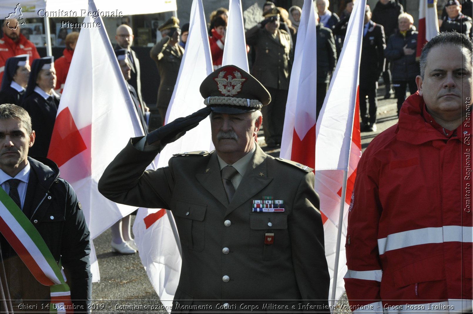 Chieri 14 Dicembre 2019 - Commemorazione Monumento Caduti Corpo Militare e Infermiere Volontarie - Croce Rossa Italiana