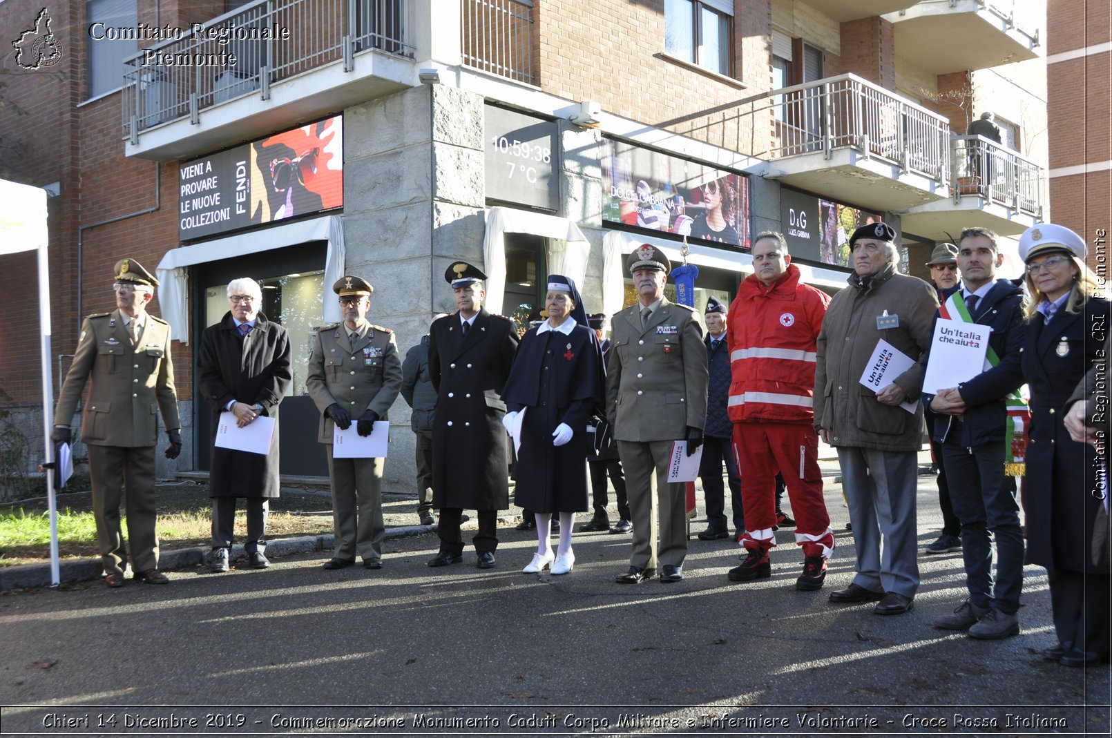 Chieri 14 Dicembre 2019 - Commemorazione Monumento Caduti Corpo Militare e Infermiere Volontarie - Croce Rossa Italiana