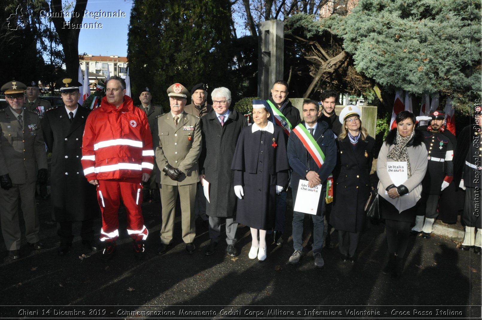 Chieri 14 Dicembre 2019 - Commemorazione Monumento Caduti Corpo Militare e Infermiere Volontarie - Croce Rossa Italiana