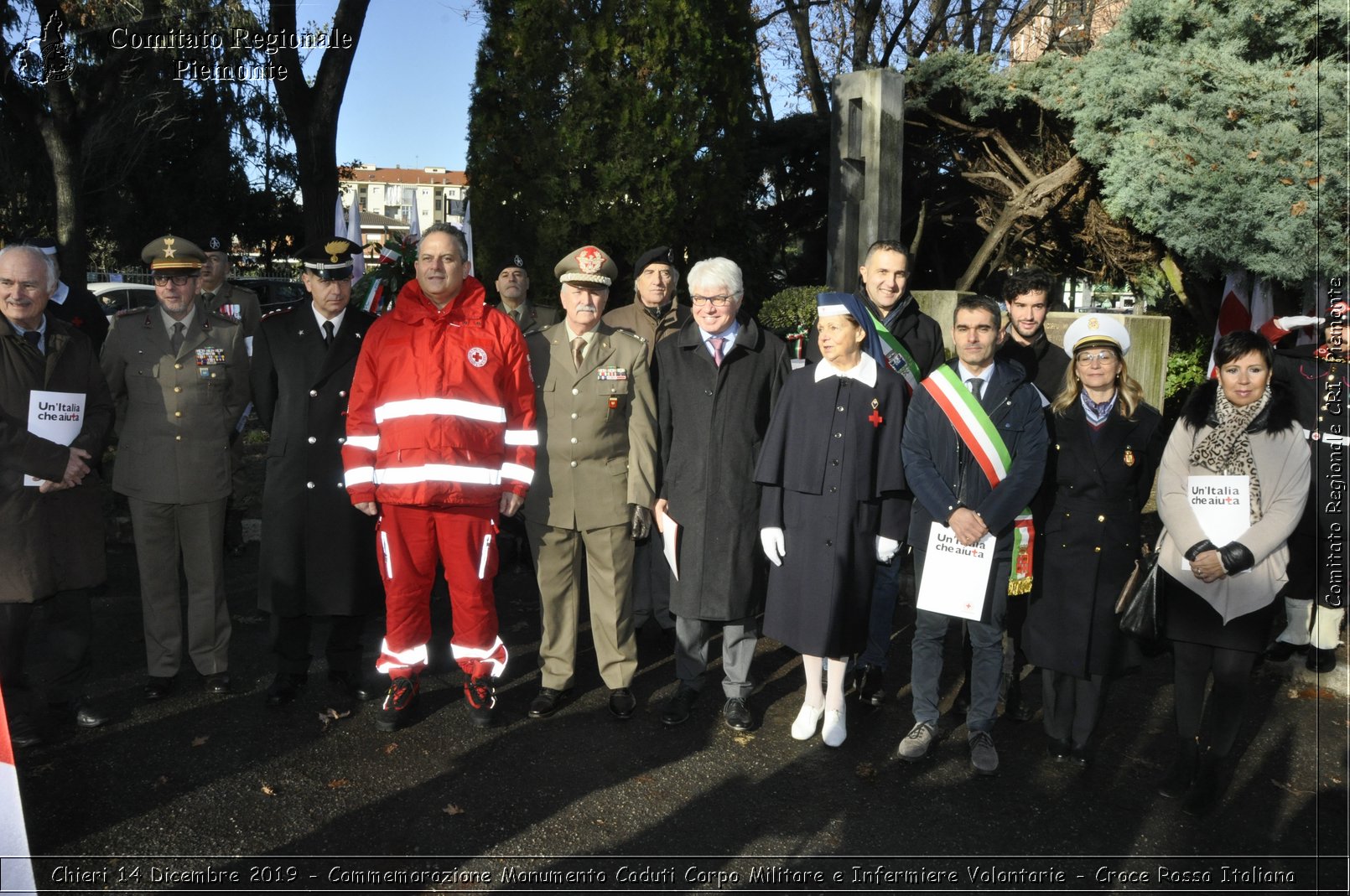 Chieri 14 Dicembre 2019 - Commemorazione Monumento Caduti Corpo Militare e Infermiere Volontarie - Croce Rossa Italiana