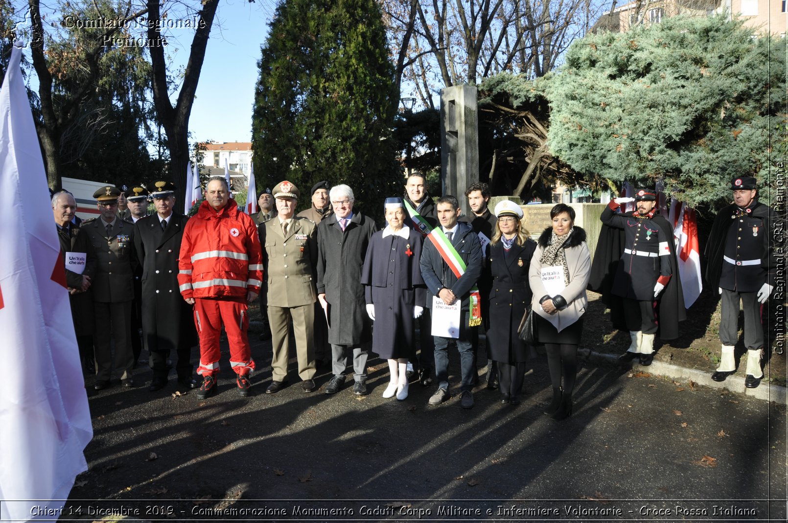 Chieri 14 Dicembre 2019 - Commemorazione Monumento Caduti Corpo Militare e Infermiere Volontarie - Croce Rossa Italiana