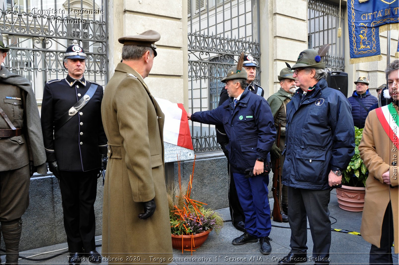 Torino 6 Febbraio 2020 - Targa commemorativa 1 Sezione ANA - Croce Rossa Italiana