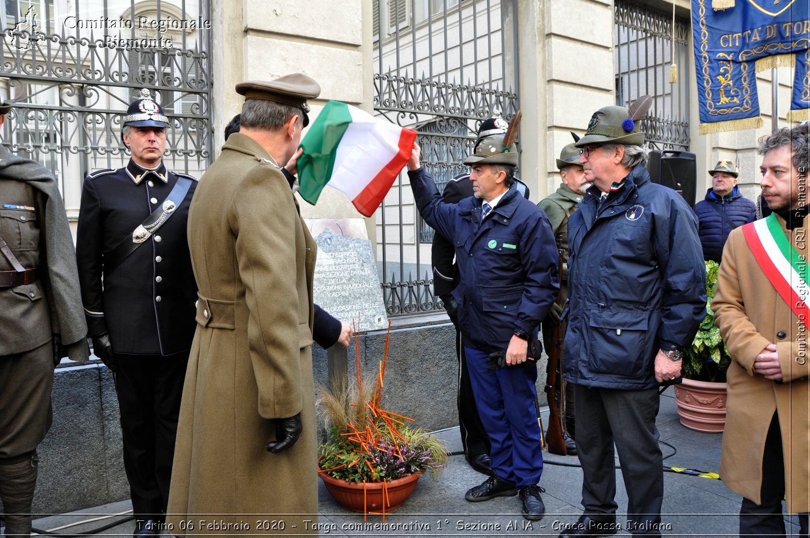 Torino 6 Febbraio 2020 - Targa commemorativa 1 Sezione ANA - Croce Rossa Italiana