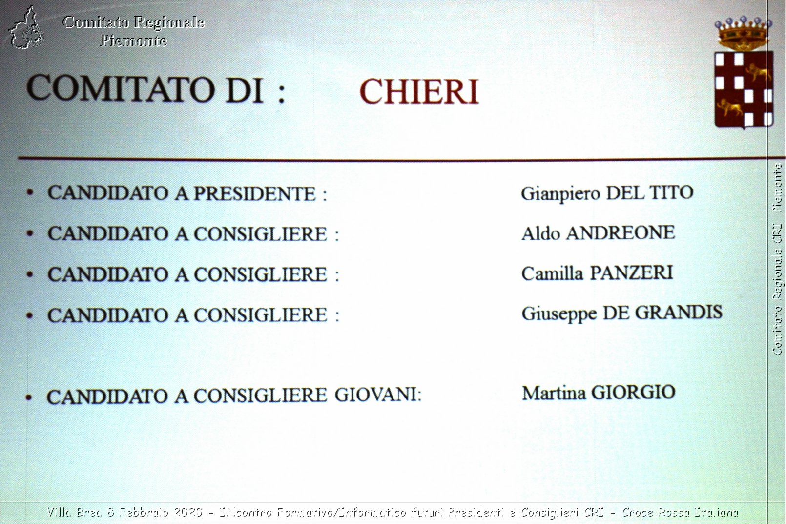 Villa Brea 8 Febbraio 2020 - Incontro Formativo/Informativo futuri Presidenti e Consiglieri CRI - Croce Rossa Italiana