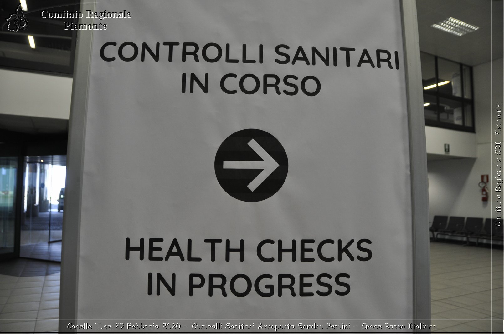 Caselle T.se 29 Febbraio 2020 - Controlli Sanitari Aeroporto Sandro Pertini - Croce Rossa Italiana