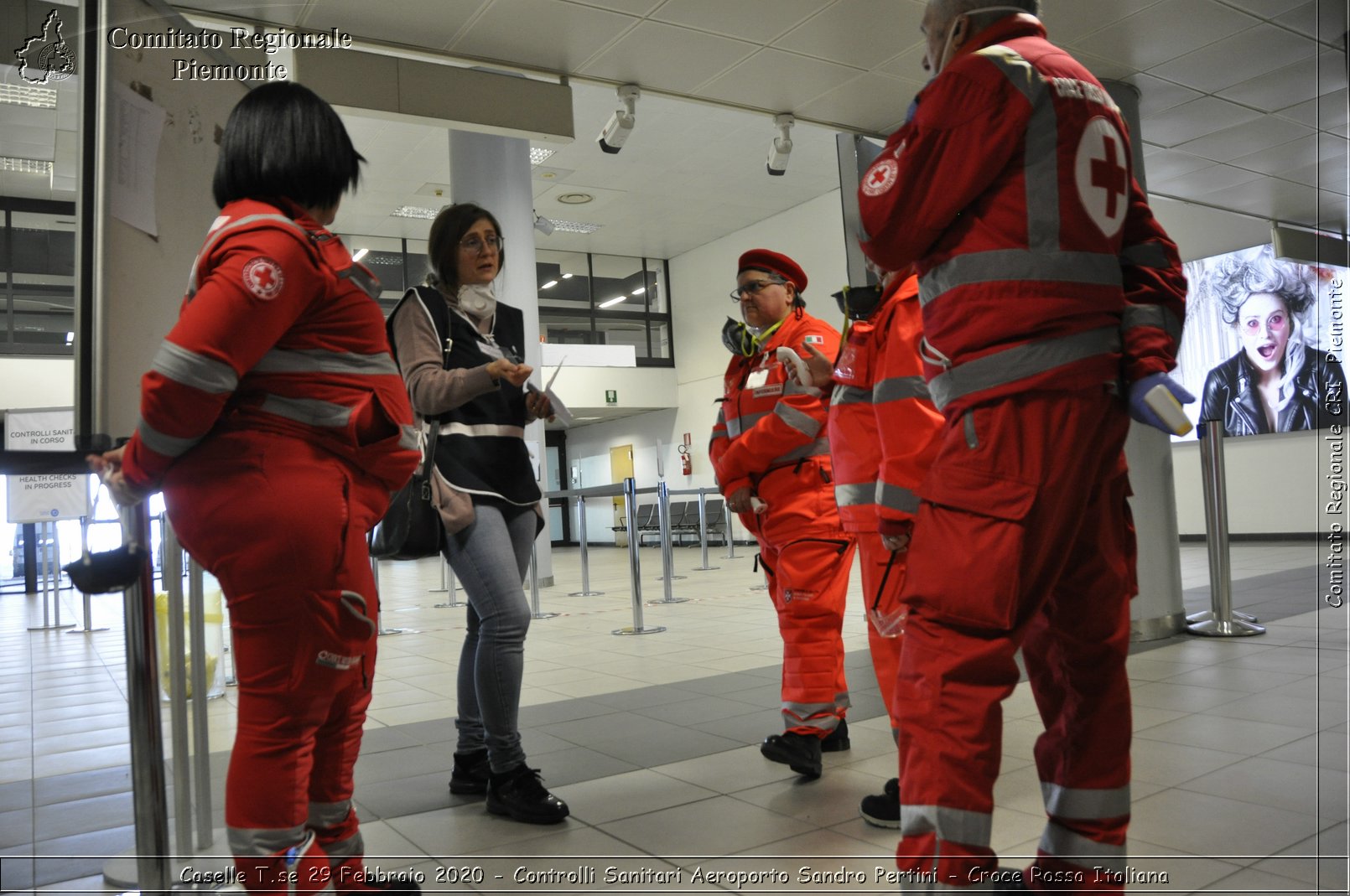 Caselle T.se 29 Febbraio 2020 - Controlli Sanitari Aeroporto Sandro Pertini - Croce Rossa Italiana