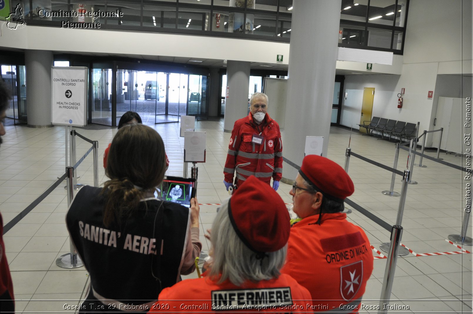 Caselle T.se 29 Febbraio 2020 - Controlli Sanitari Aeroporto Sandro Pertini - Croce Rossa Italiana