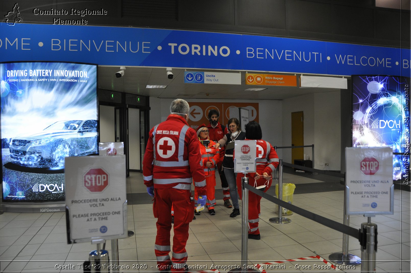 Caselle T.se 29 Febbraio 2020 - Controlli Sanitari Aeroporto Sandro Pertini - Croce Rossa Italiana