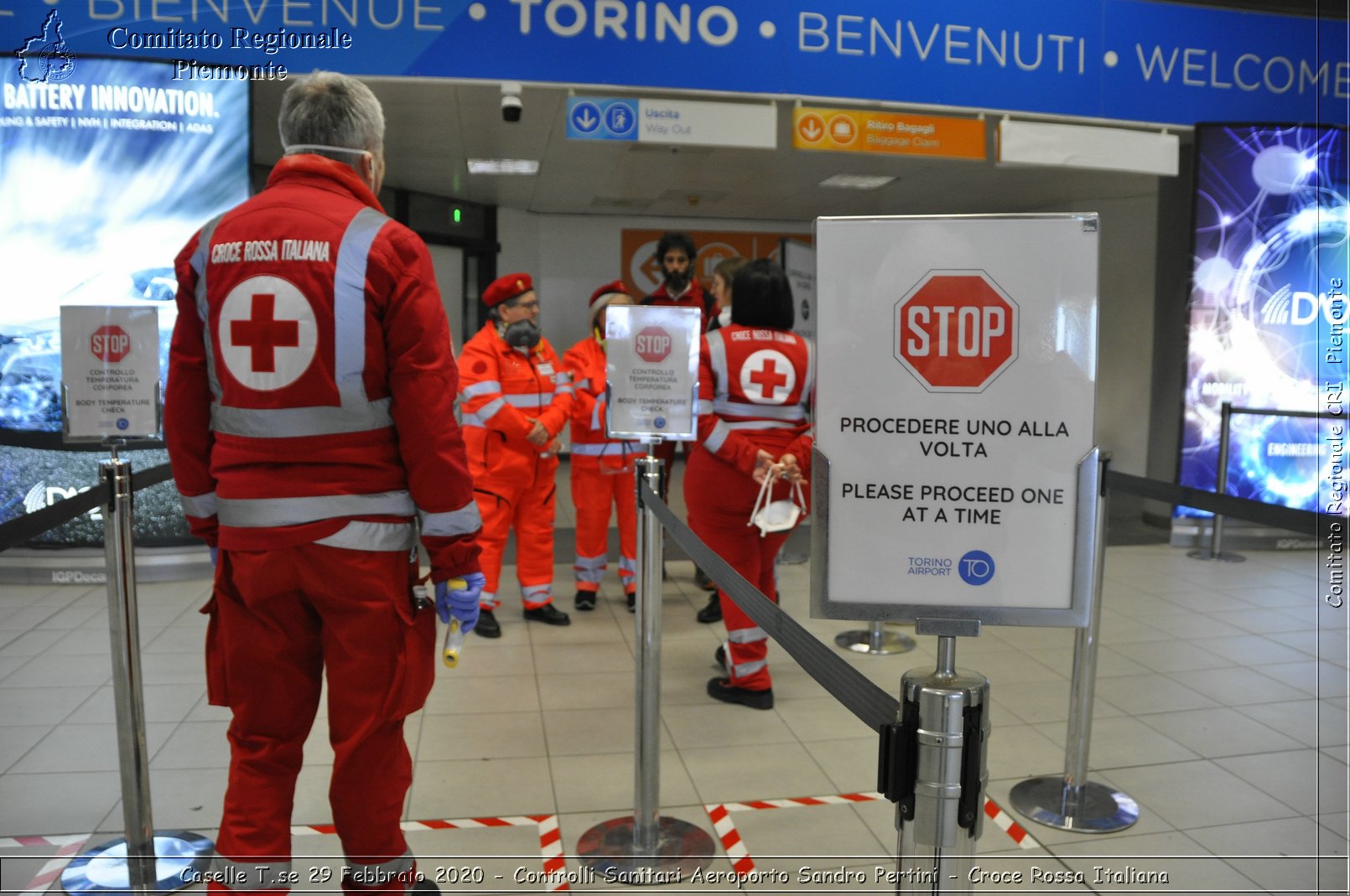 Caselle T.se 29 Febbraio 2020 - Controlli Sanitari Aeroporto Sandro Pertini - Croce Rossa Italiana