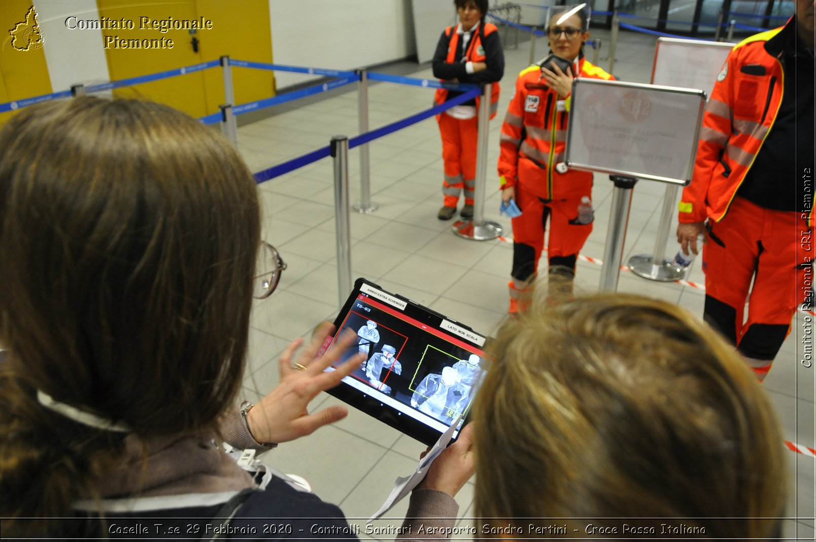 Caselle T.se 29 Febbraio 2020 - Controlli Sanitari Aeroporto Sandro Pertini - Croce Rossa Italiana