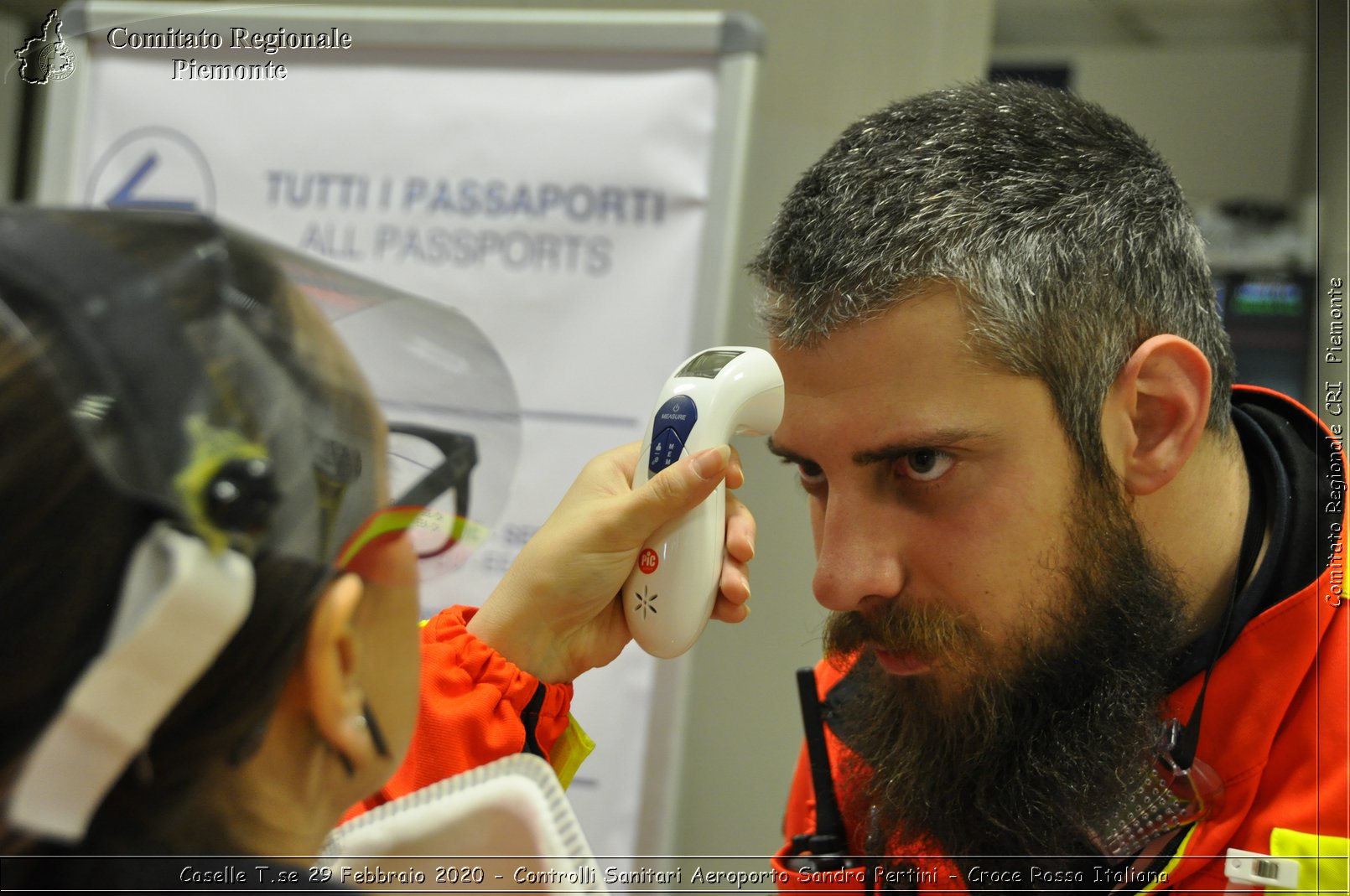 Caselle T.se 29 Febbraio 2020 - Controlli Sanitari Aeroporto Sandro Pertini - Croce Rossa Italiana